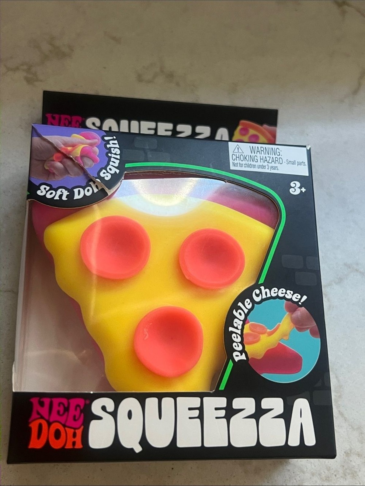NeeDoh Pink, Yellow & Orange Squeezza Pizza Nee Doh Squishy Sensory Fidget Toy