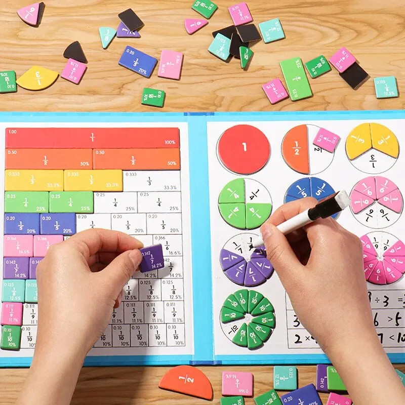 Magnetic Fraction Puzzles: Fun Montessori Math Toy.