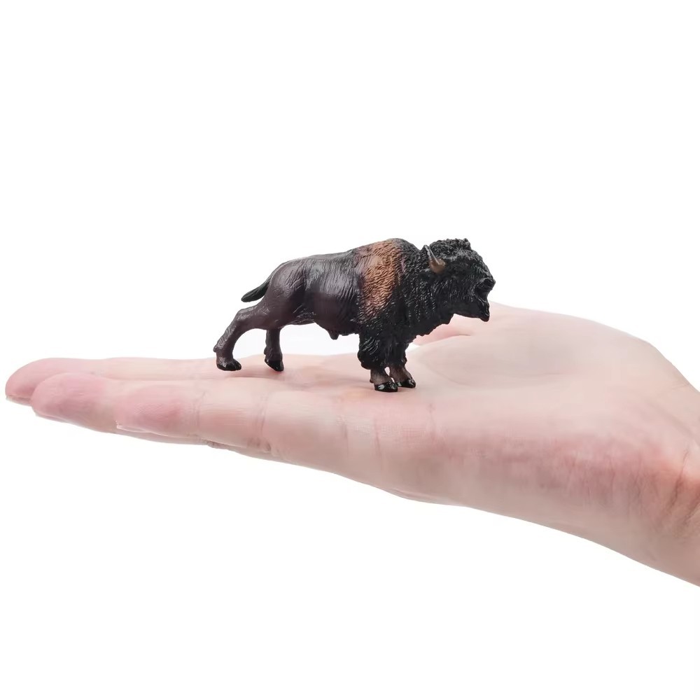 Toymany Mini American Bison Figurine Toy – Small Size