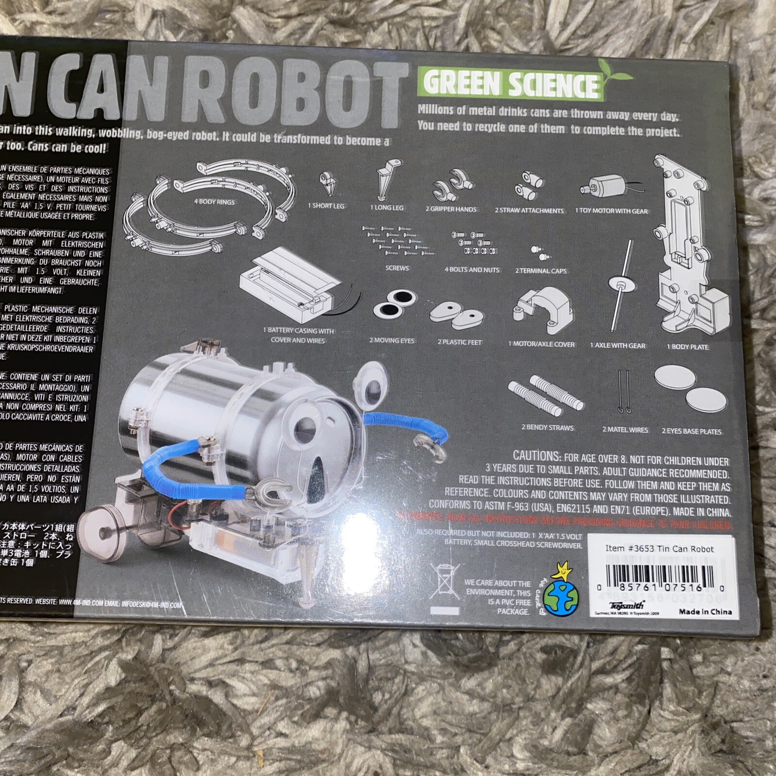 GREEN SCIENCE Tin Can Robot Youth Robotics Kit 4M – NEW!