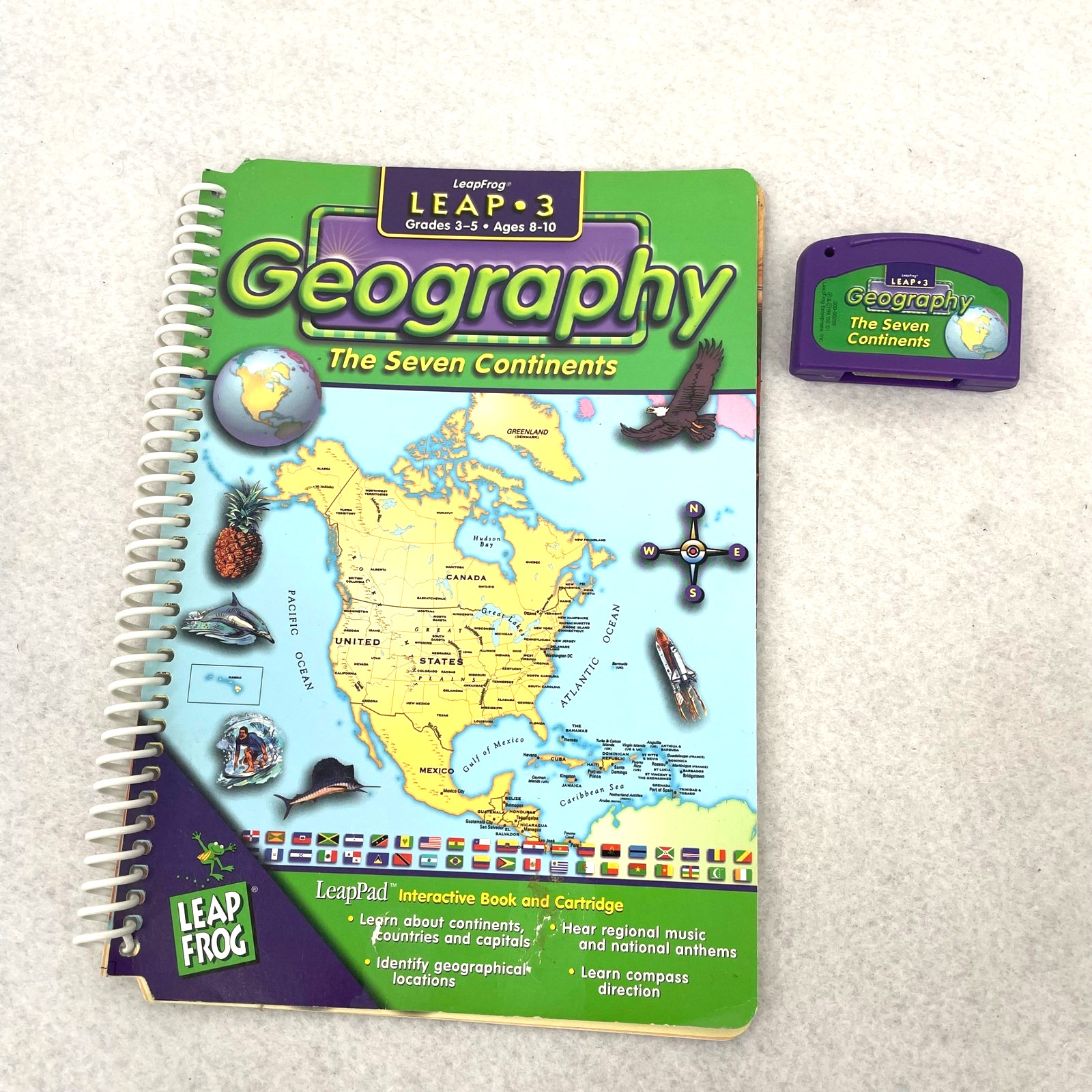 LeapFrog LeapPad Geography The Seven Continents Book Cartridge Leap 3 Ages 8-10