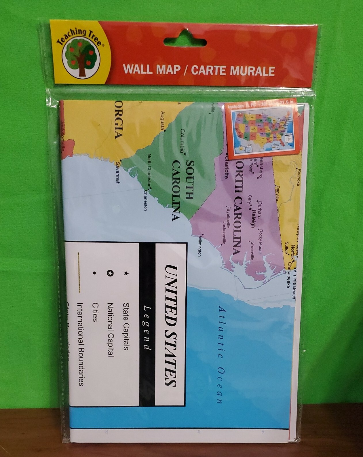 New Teaching Tree The United States of America Wall Map kids 39.5 x 27.5”