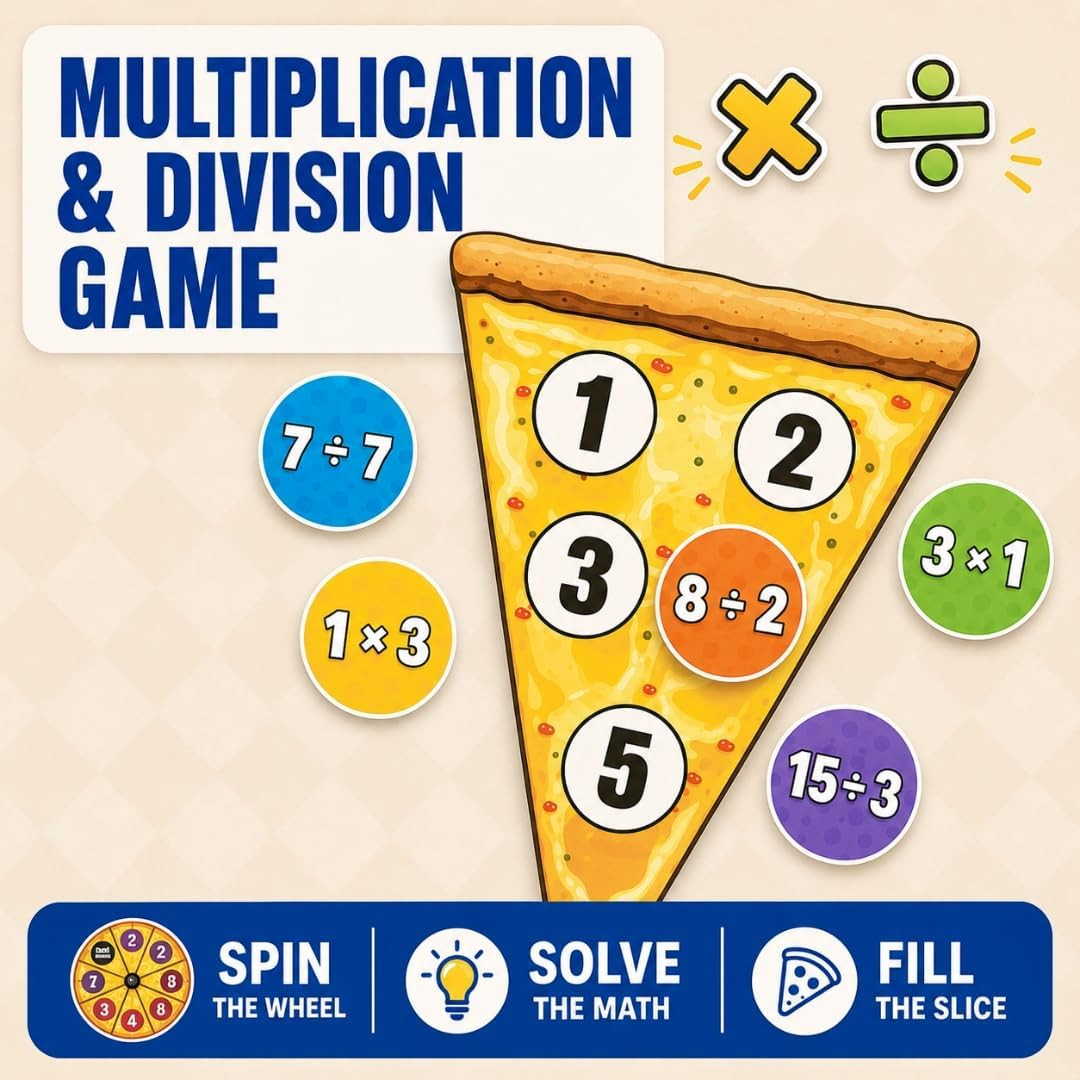 Matheroni Pepperoni Math Games for Kids 8-12, Division & Multiplication Game, Ed