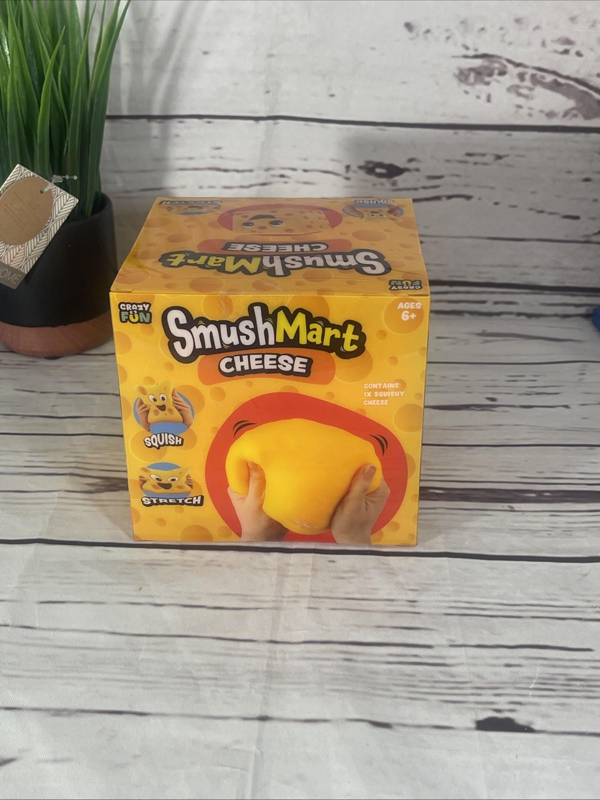 NEW Crazy Fun Smush Mart Cheese Squishy Toy – Food Fidget Squeeze Stress Ball