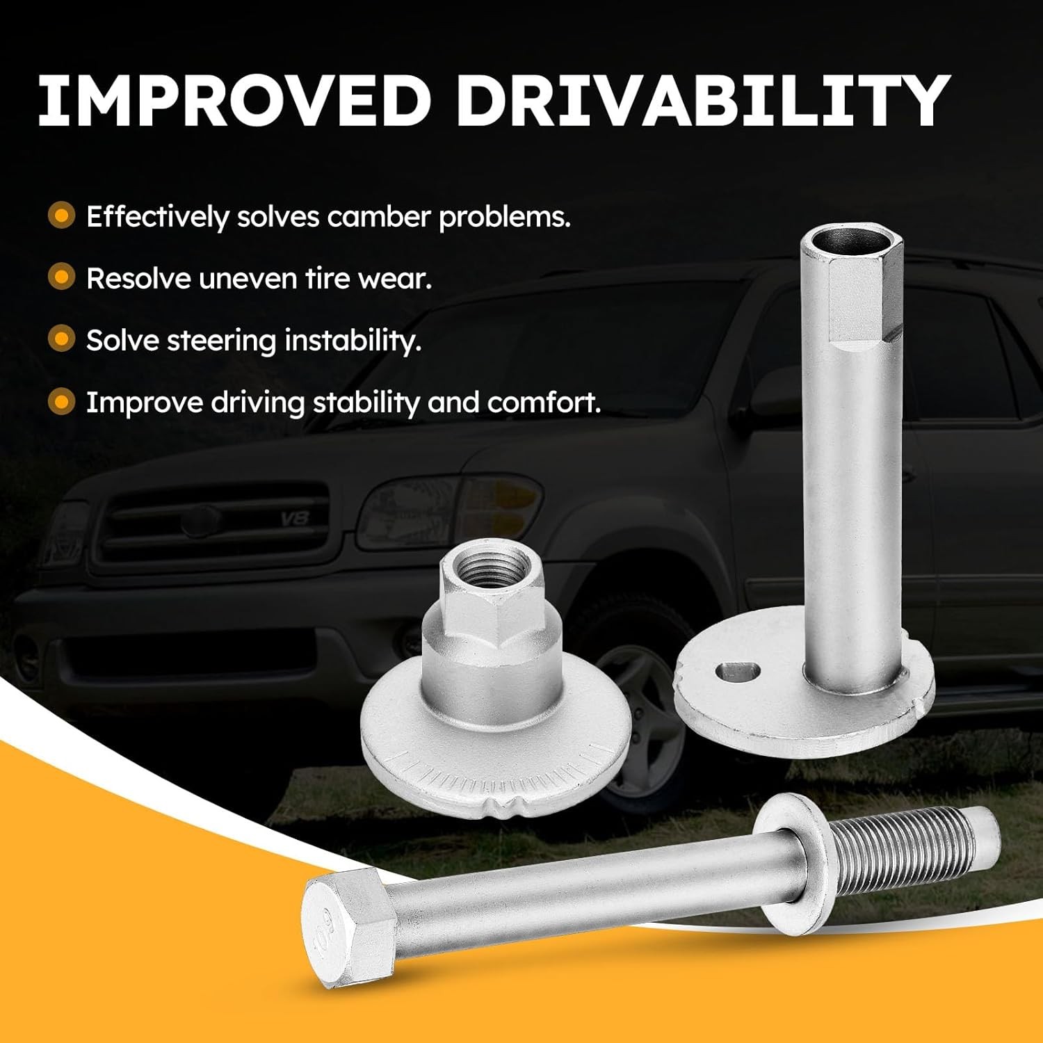 Lower Control Arm Cam Bolts Kit Fit for Toyota Tundra Sequoia 2000-2007, Front..