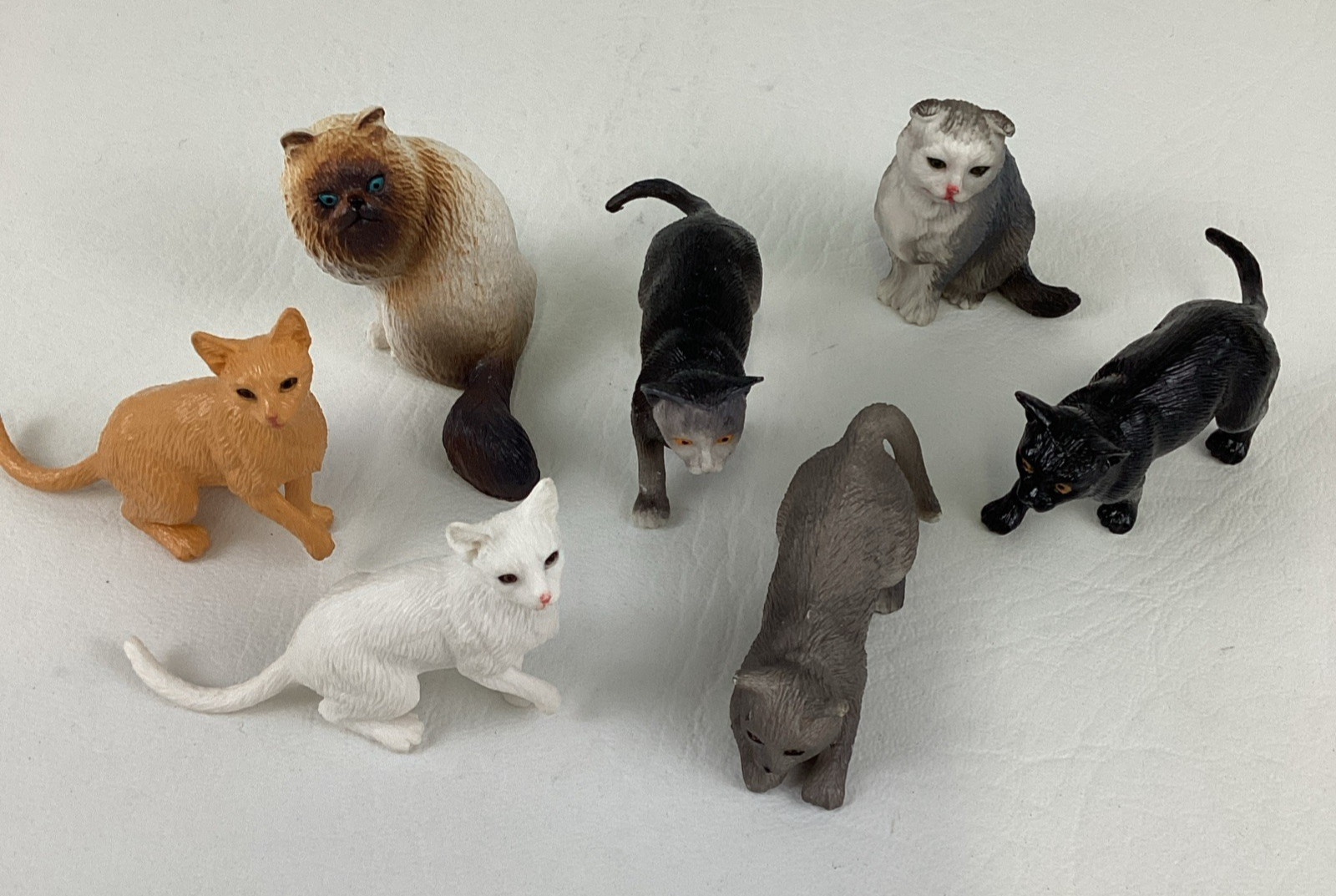 Vintage New Ray Kitty Cat Playset Miniature Animal Figures Fence Pet Carrier Lot