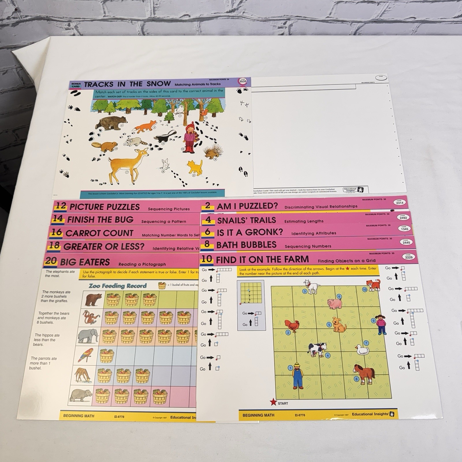 Vintage GEOSAFARI Electronic Learning Game Card Sets Science Math Words Learning