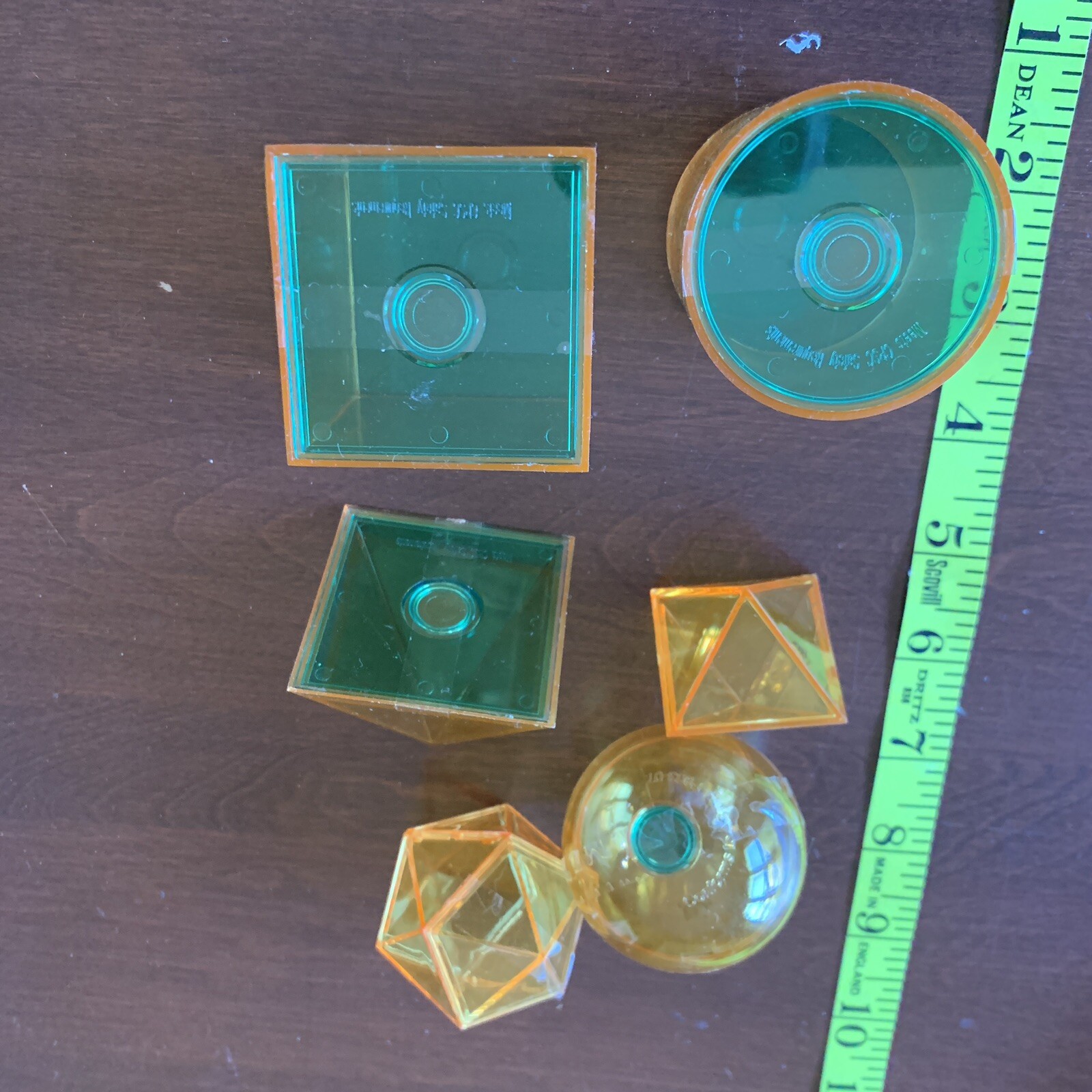 3D Geometric Shapes Transparent Geosolid Math Geometry Shapes Home School 6 Set