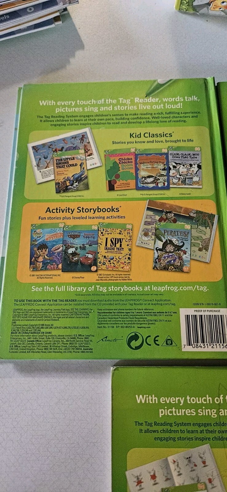 Lot of 3 Leap Frog Tag Books Toy Story Foster’s Ozzie And Mack