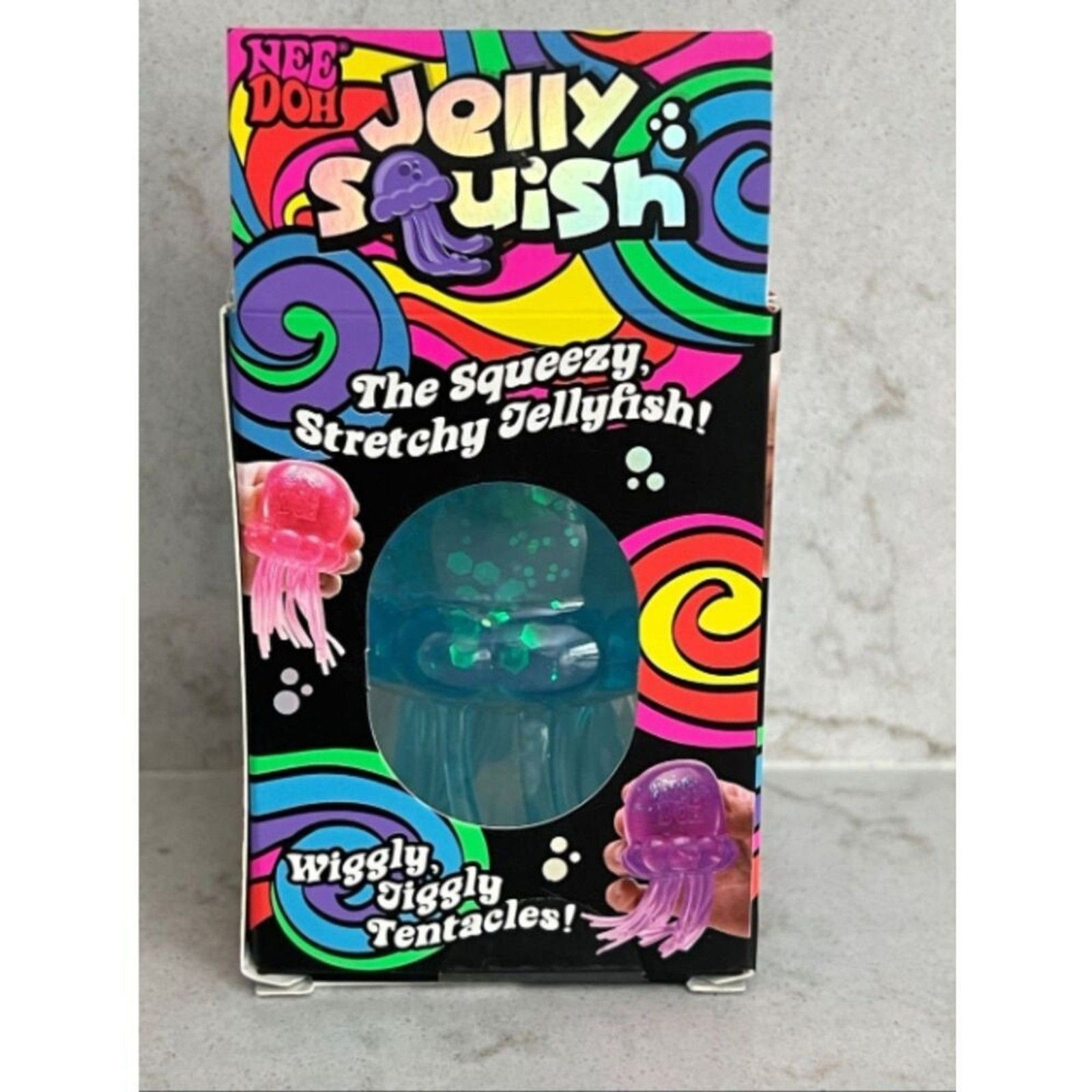 Needoh Jelly Squish Blue Jellyfish Sensory Toy Fidget New Sealed Box Authentic