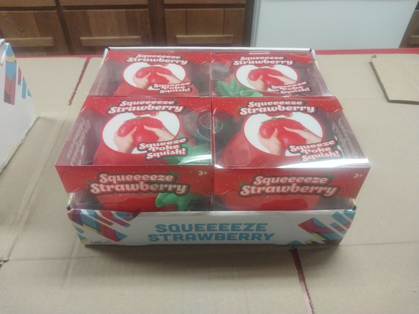 Squeeeeze Toy Lot Of 10 (1 Case Of Butter 1 Case Of Strawberry)