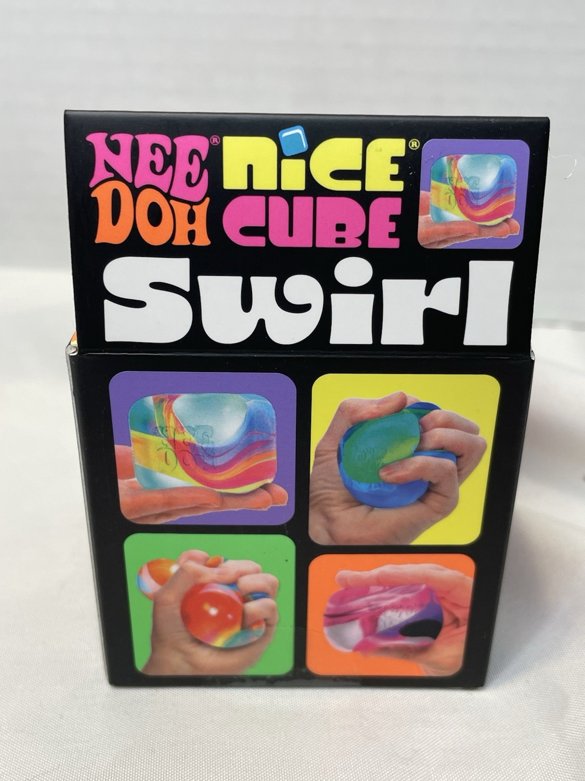 Nee Doh Nice Cube Swirl Super Solid Squish Orange Unopened New In Box
