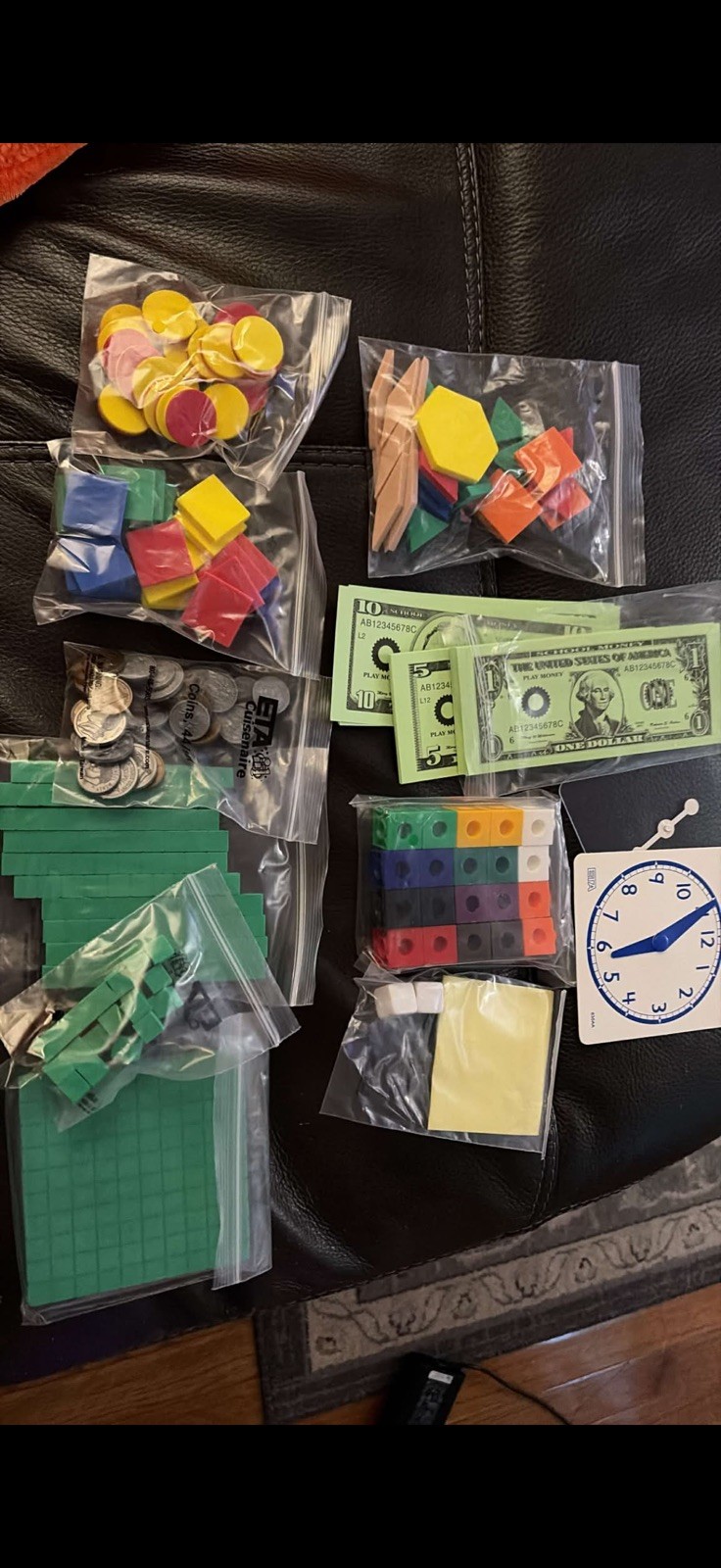 Math Manipulatives Set Grades 1-2 School Homeschool Learn