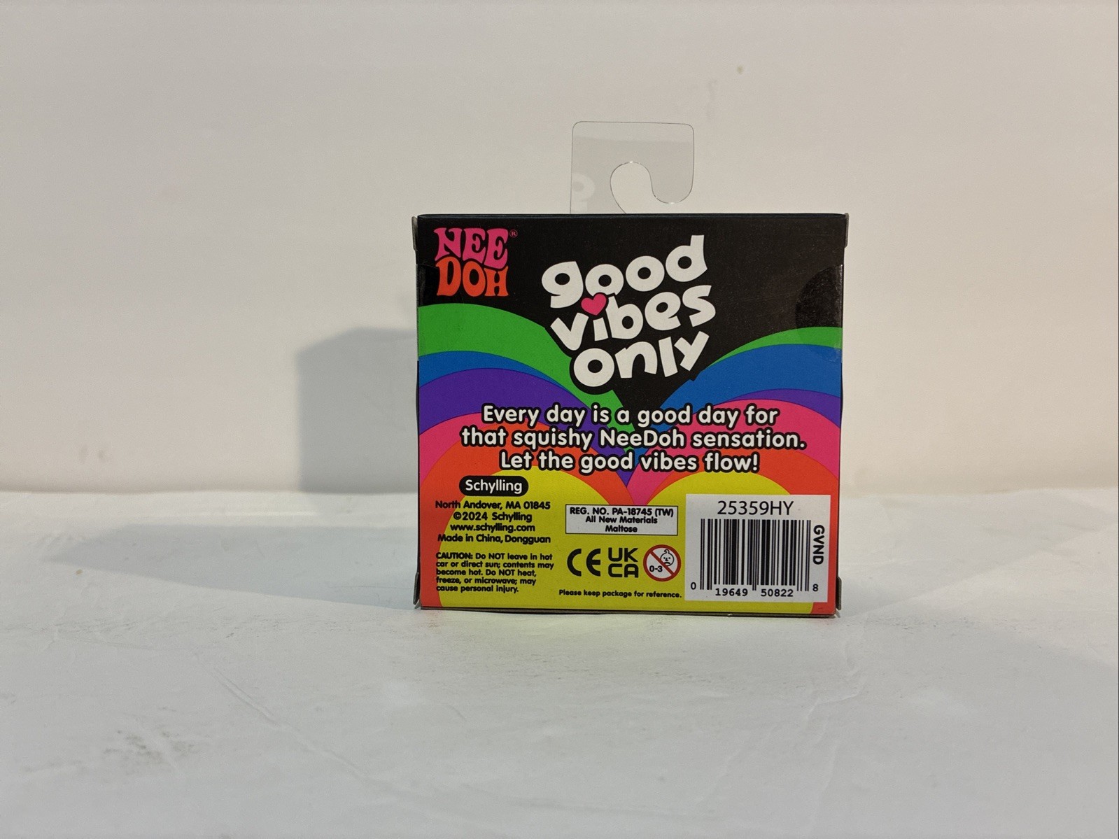 Schylling NeeDoh Good Vibes Only Heart Squeeze The Day Pink Toy Nee Doh New