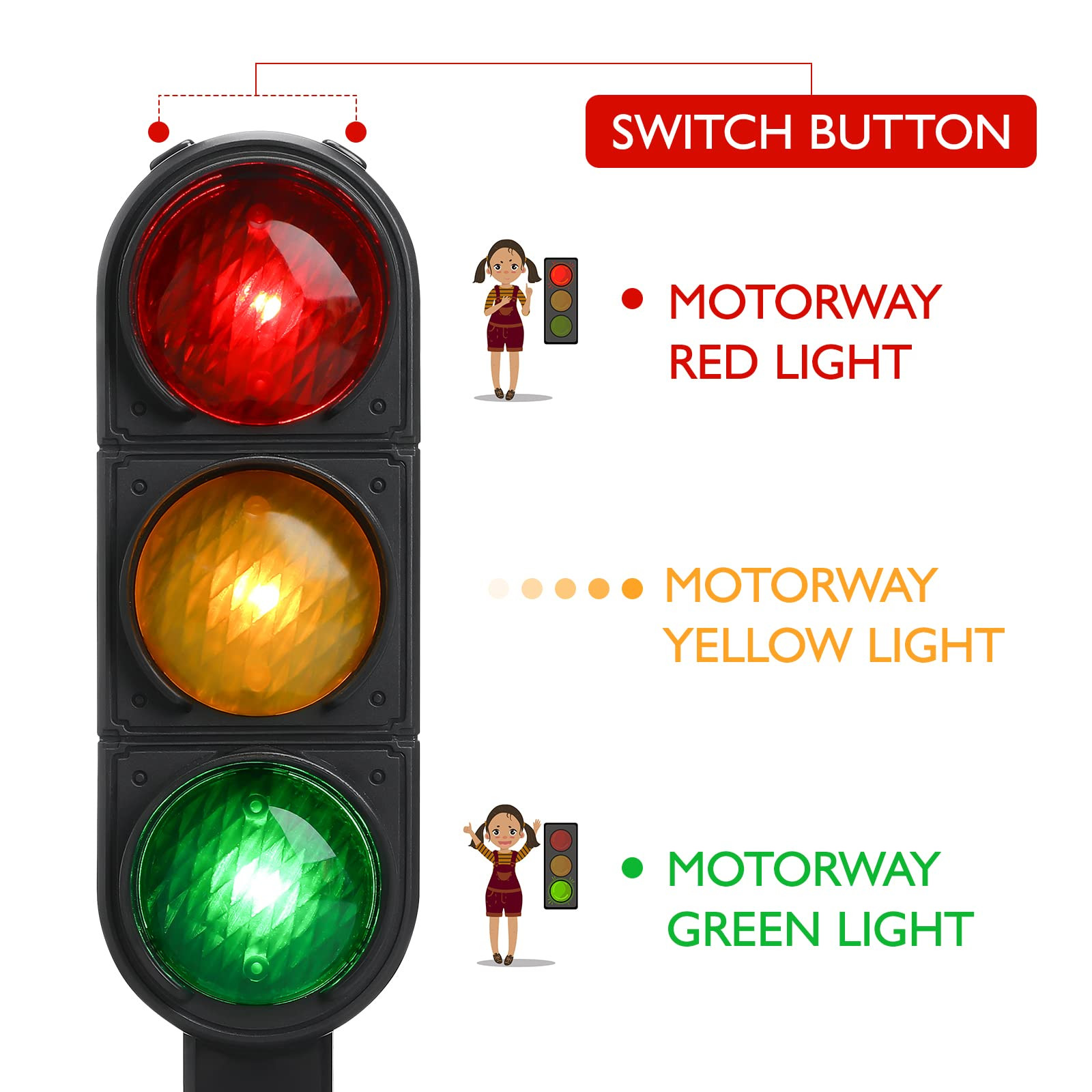 7.8 inch Traffic Light Signs Toy Multicoloured Simulation Road Light Safety T…