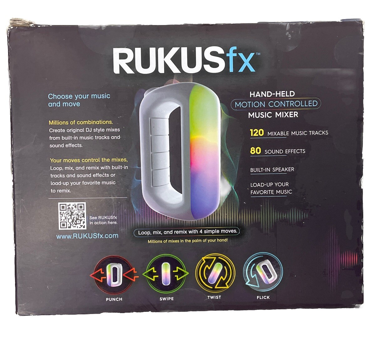 RUKUS fx Handheld Motion Controlled Music Mixer Electronic Game NIB