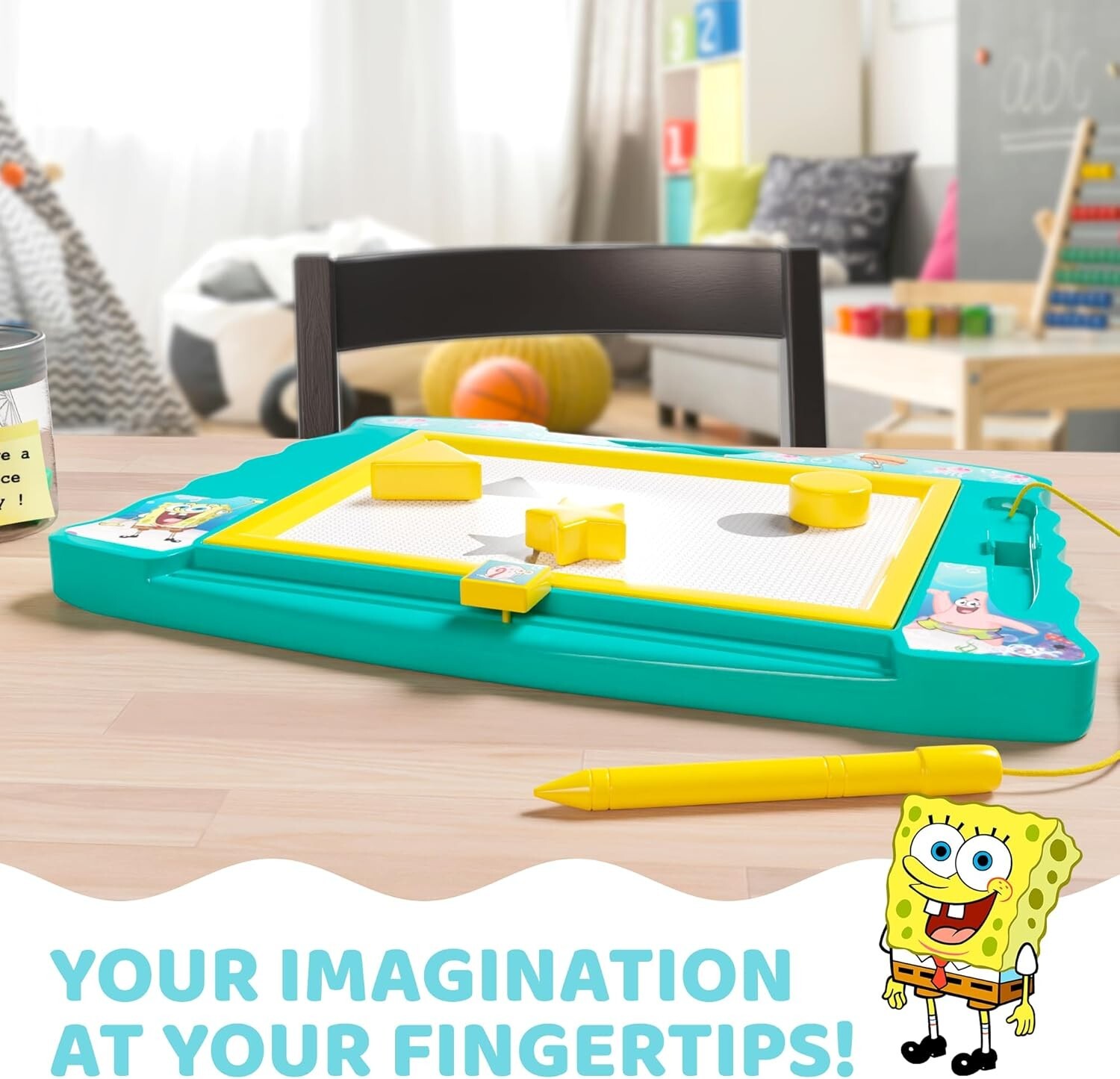 SpongeBob Squarepants Magnetic Drawing Board with Stylus and 3 Stamps