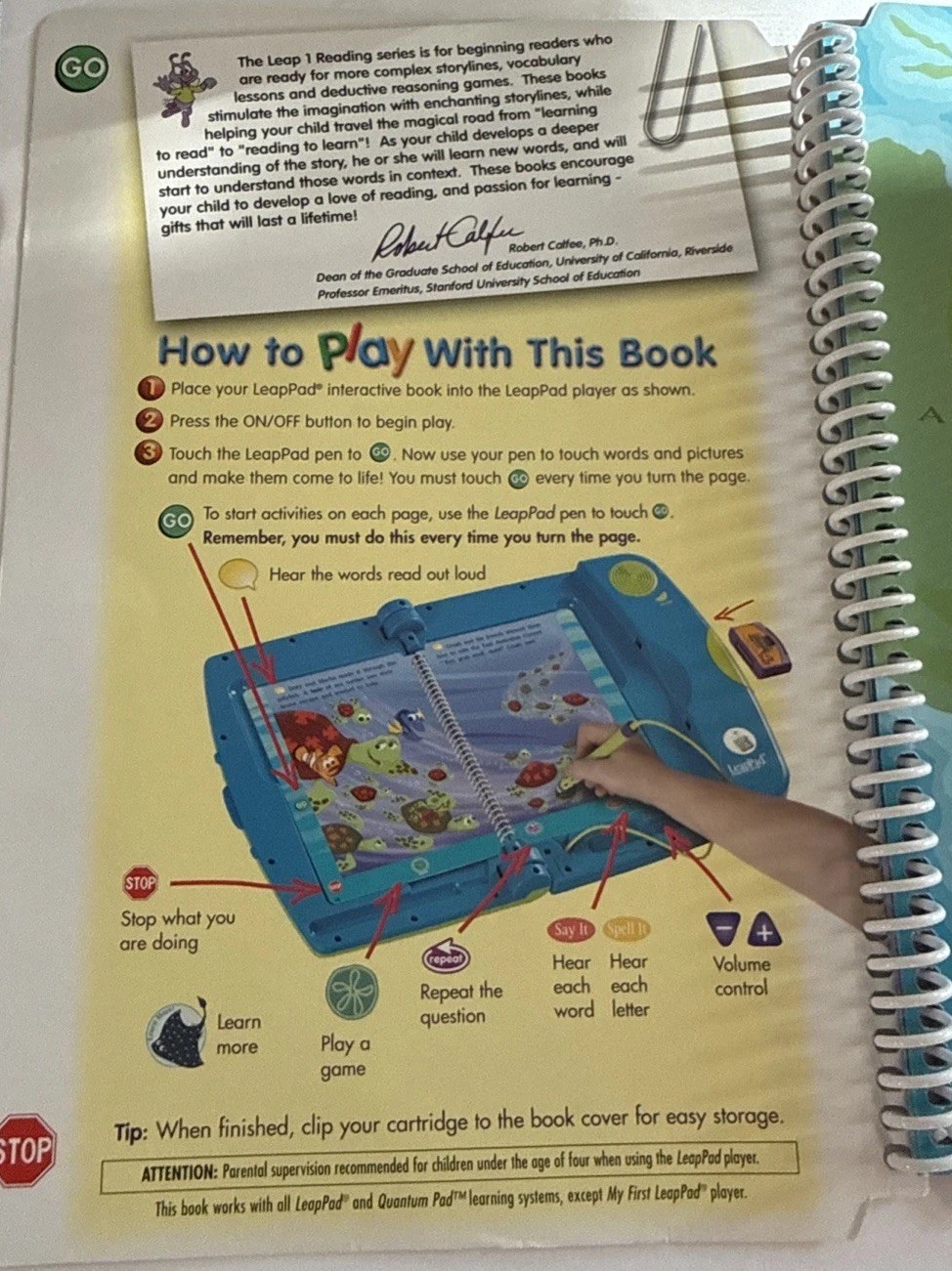 LeapFrog LeapPad Interactive Leap 1 Reading FINDING NEMO Book Only*