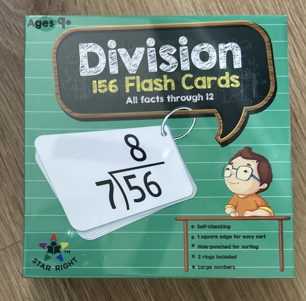 **NEW SEALED** Star Right DIVISION 156 Flash Cards All Facts Through 12, Age 9+