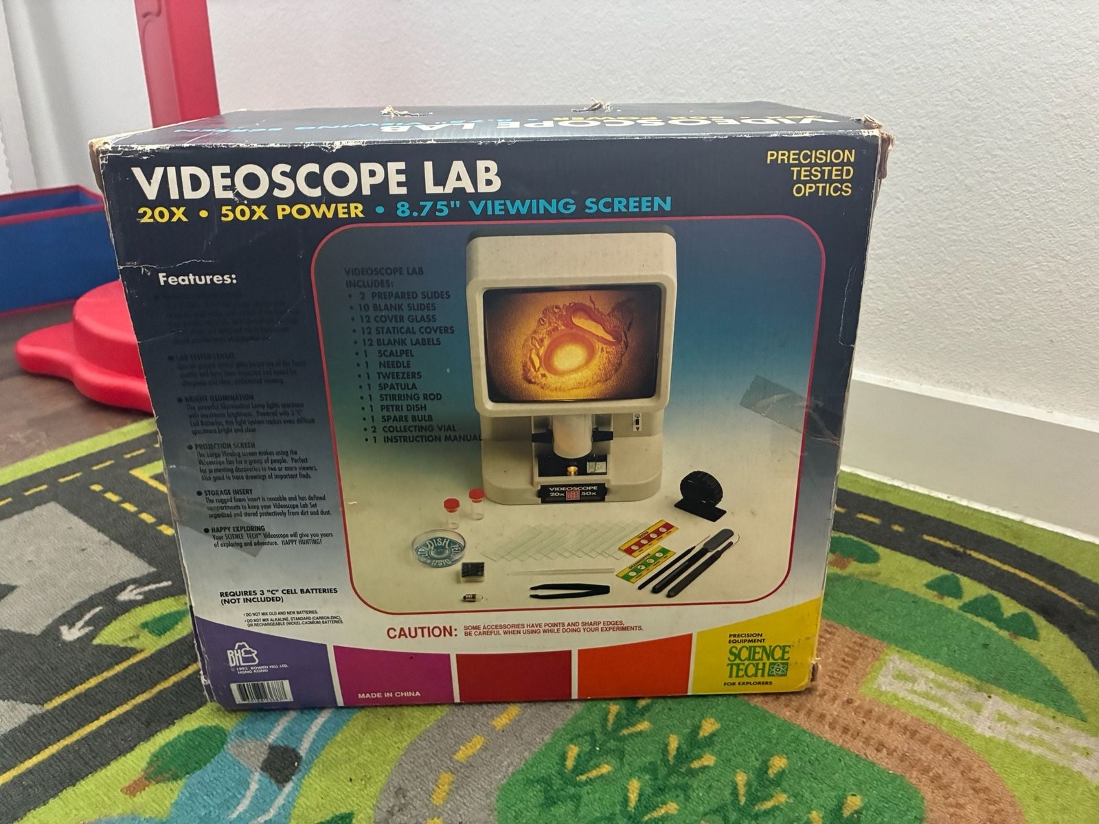 Vintage 1993 Science Tech Videoscope Lab 57 Piece Set Model 23687