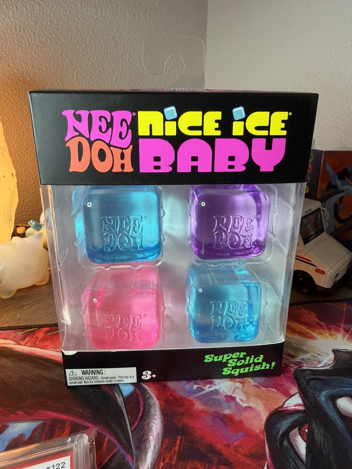 NeeDoh Nice Ice Baby 4 pack Nee Doh Mini Nice Cubes Pink Blue Purple NEW SEALED