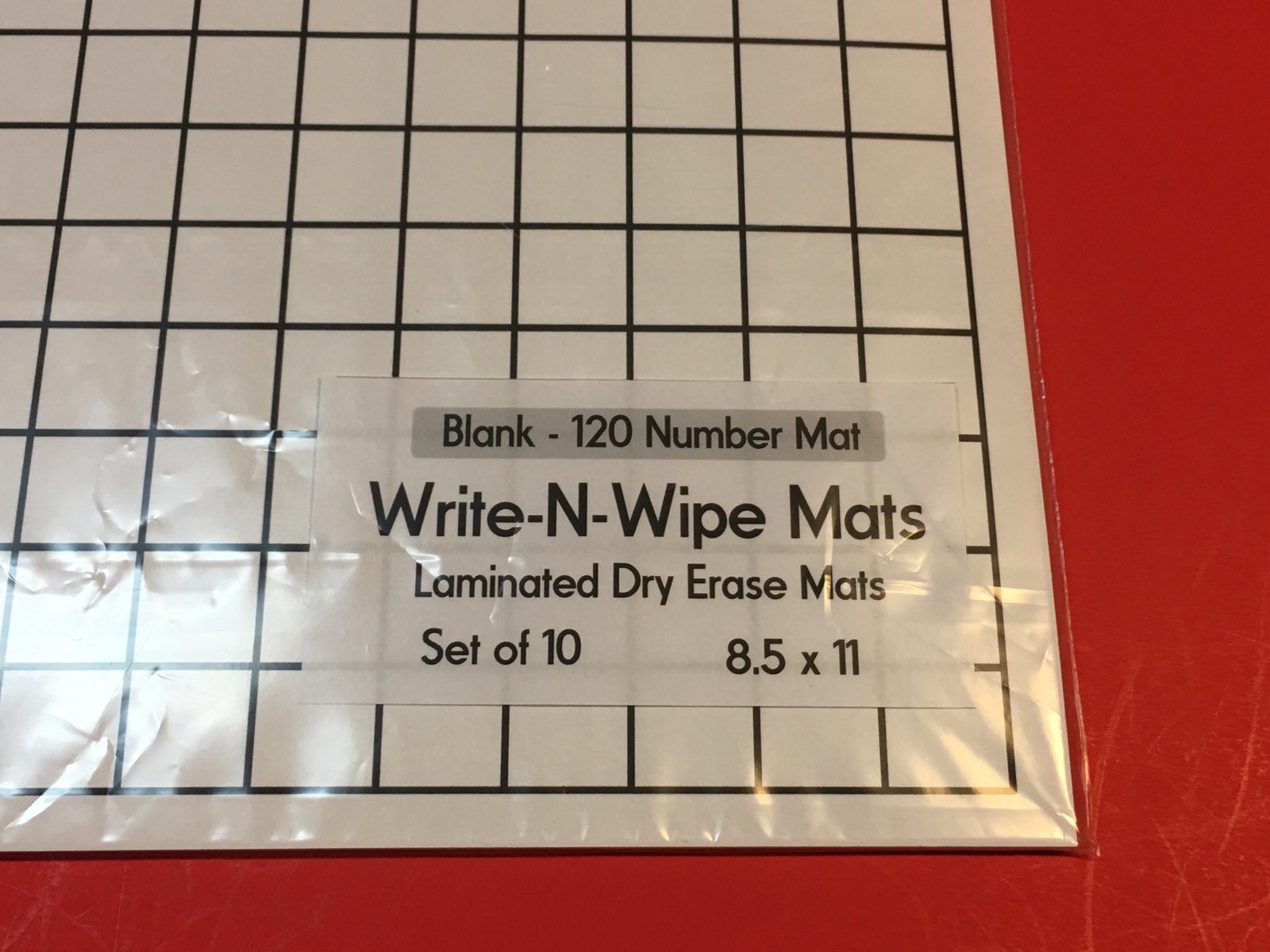 Blank – 120 Number Mat – Laminated Dry Erase Mats