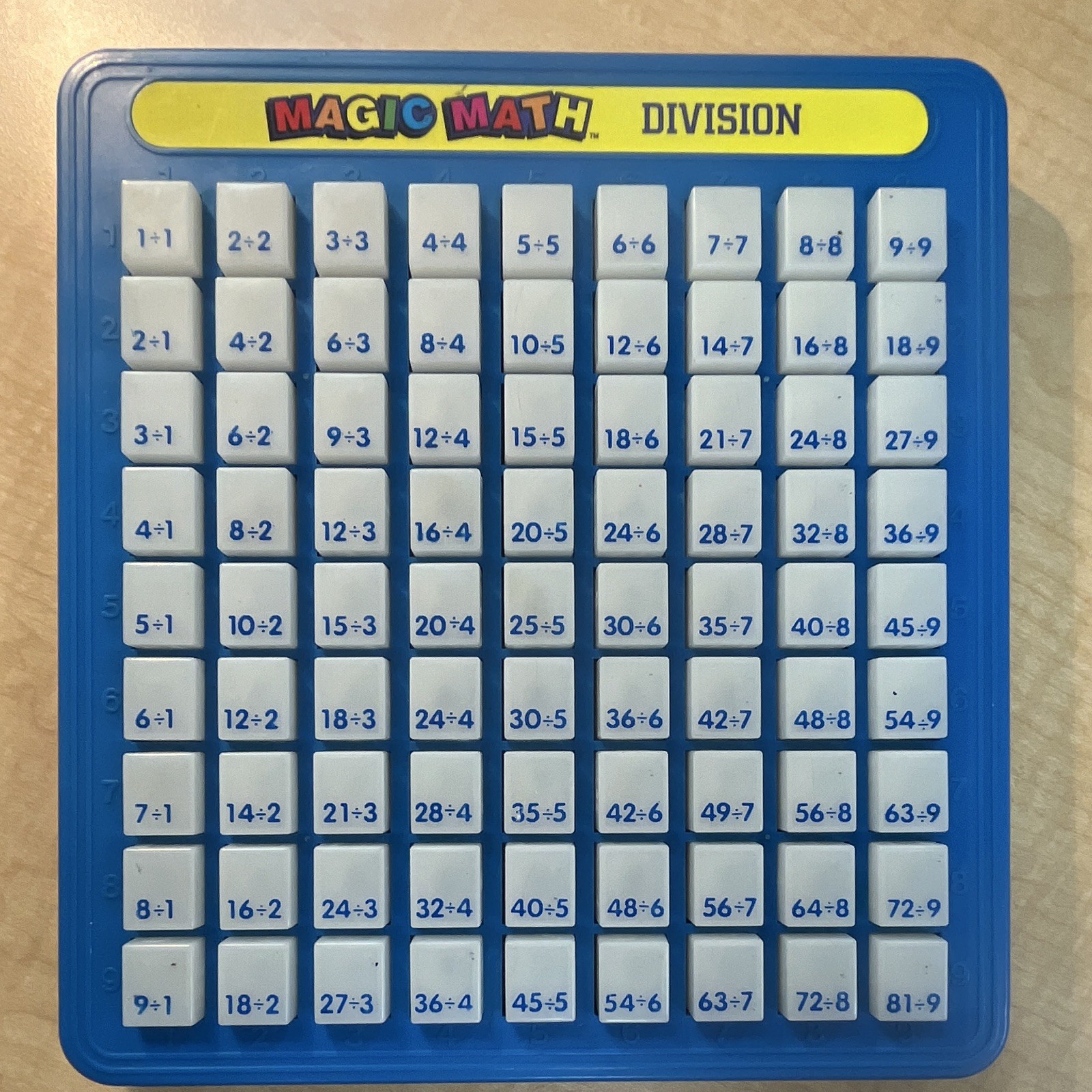 Magic Math Division Learning Board Educational Math Game Ages 8-16