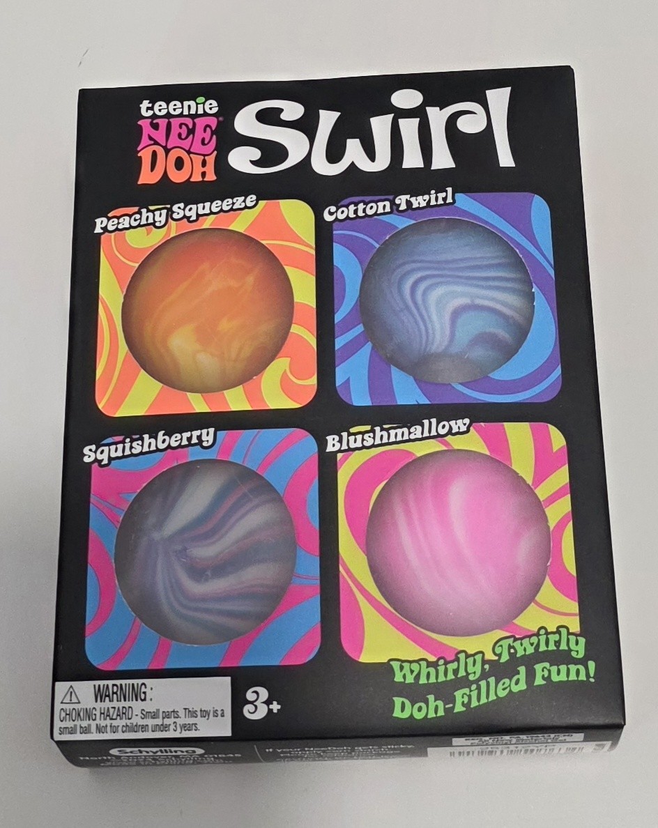 NEEDOH Teenie Swirl 4-pack Squishy Stress Balls Sealed In Hand Ready To Ship