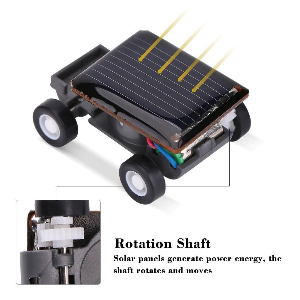 Mini Solar Power Car Model Science Kit ABS Mechanical Motion Gadget