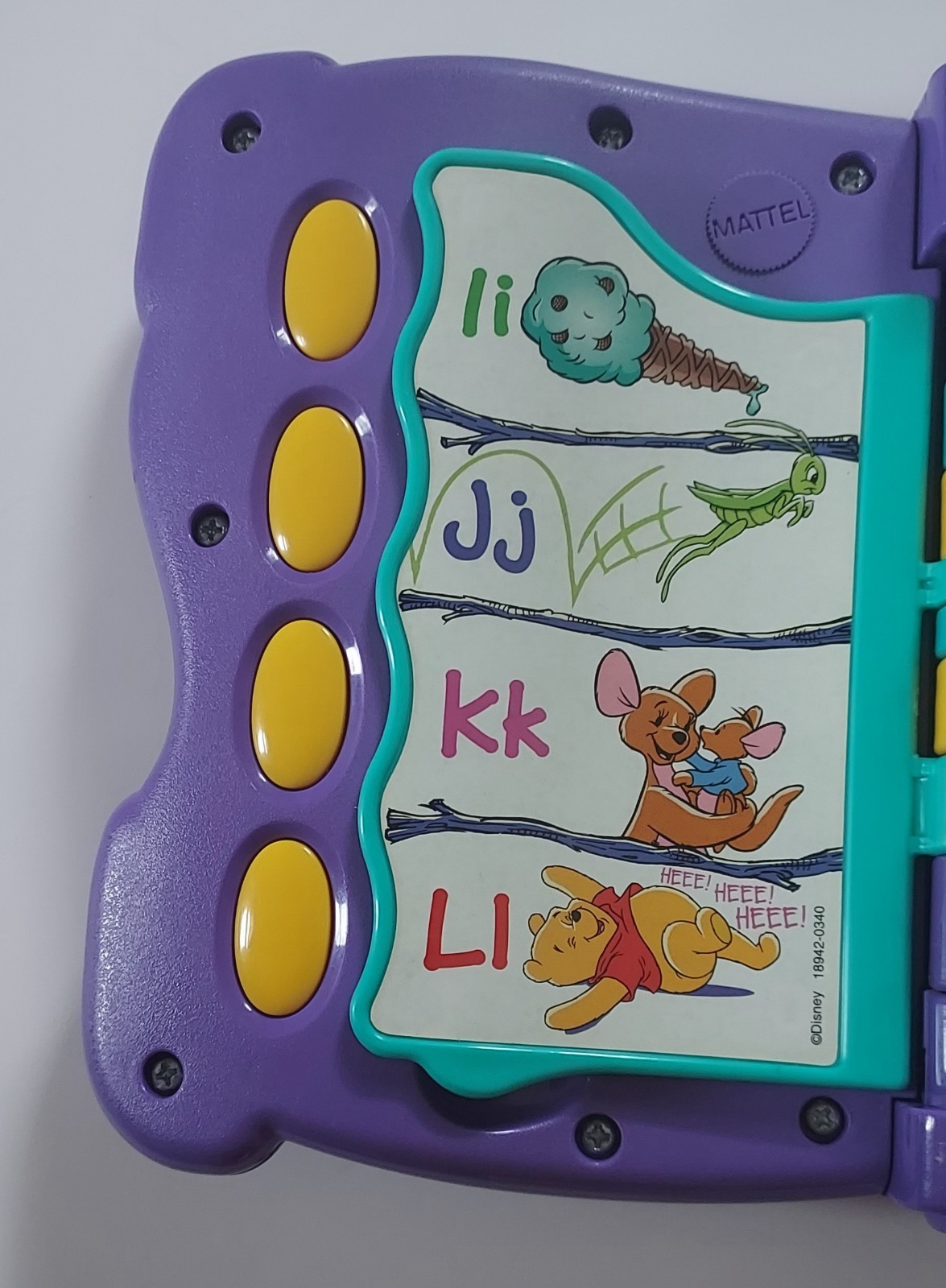 Vintage 1996 Talking Fun ABCs Winnie the Pooh Alphabet Learning Toy Book WORKS