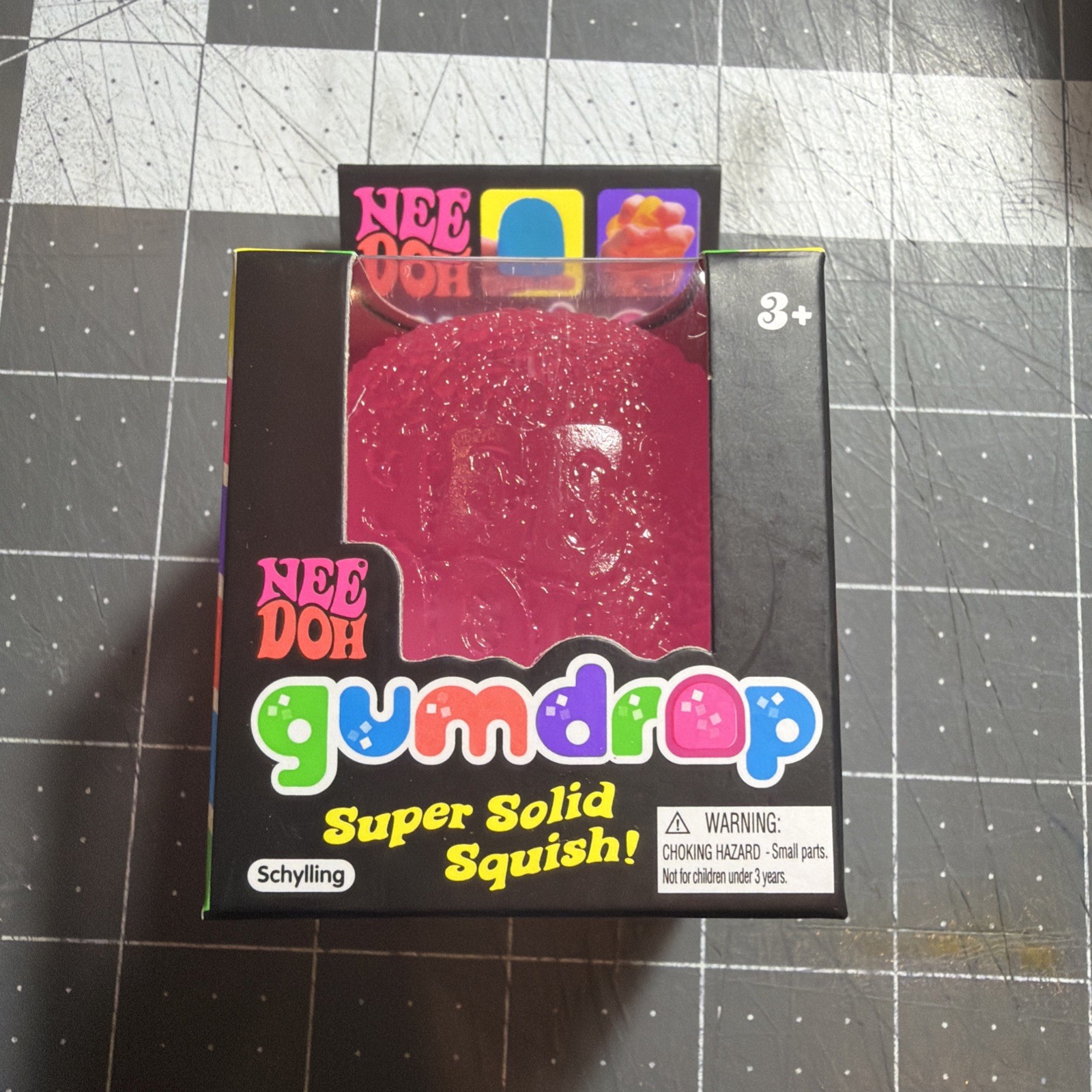 Authentic Nee Doh Gumdrop Super Solid Squish Needoh Gum Drop RARE Pink