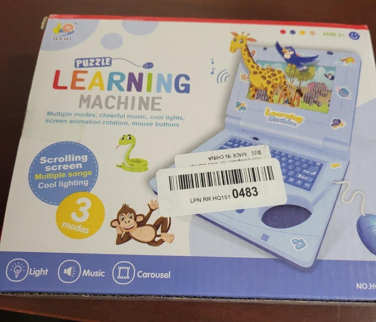 Early Learning Machine Puzzle Laptop For Kids Educational Scrolling Screen *