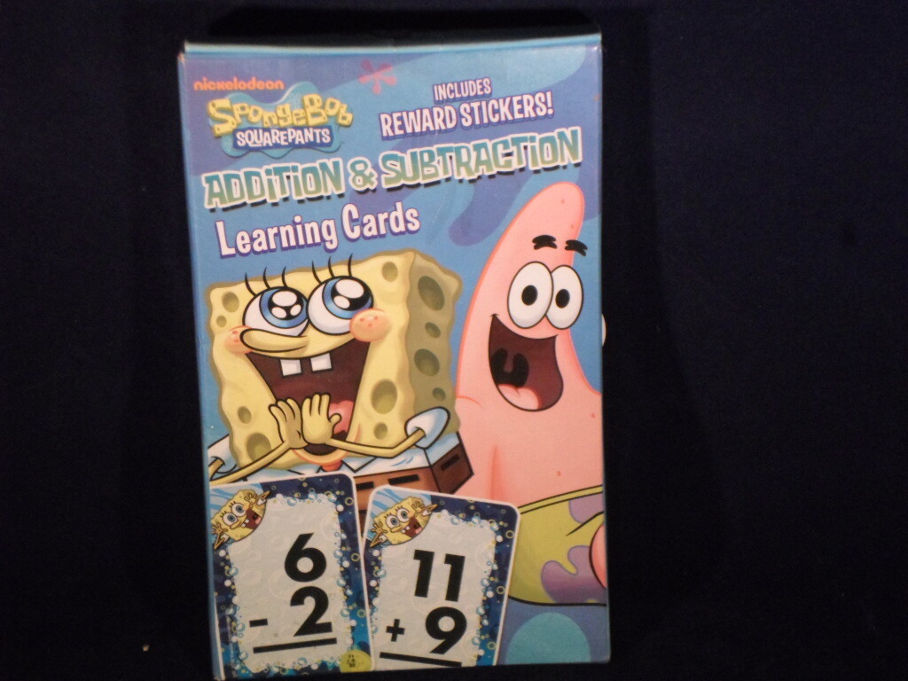 SPONGE BOB Square Pants Add & Subtract Learning Flash Cards + Stickers S13-6