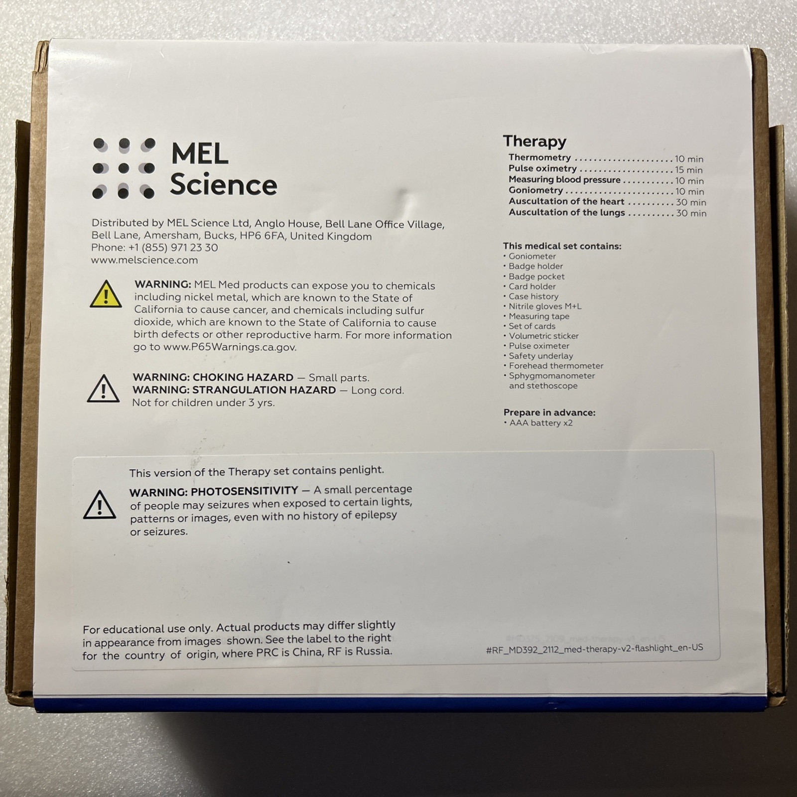Educational Stem MEL Science Med Medical Therapy, Homeschool Kit – New 14 +