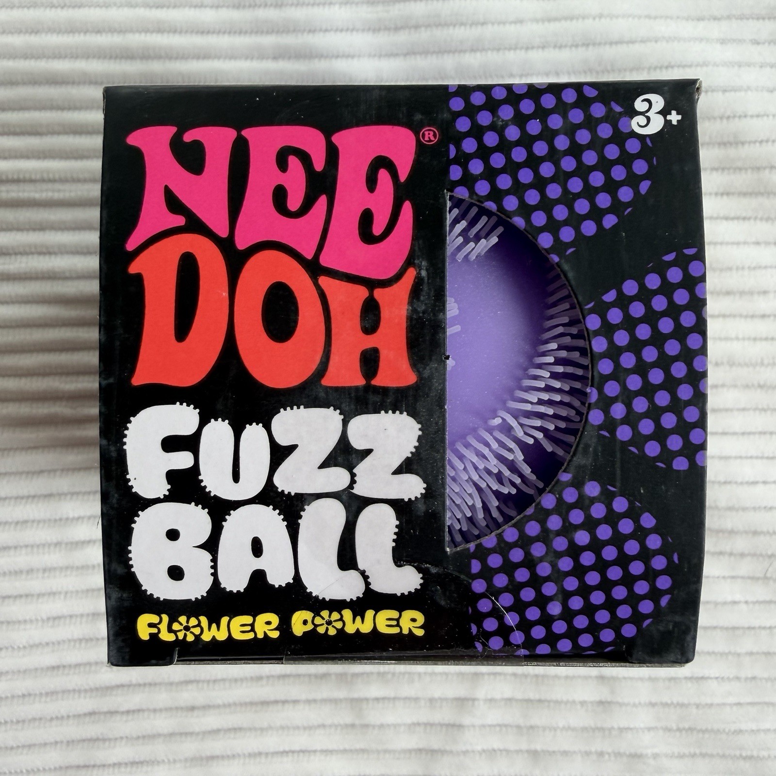 Schylling NeeDoh Fuzz Ball The Velvet Squeeze Flower Power Purple TikTok VIRAL