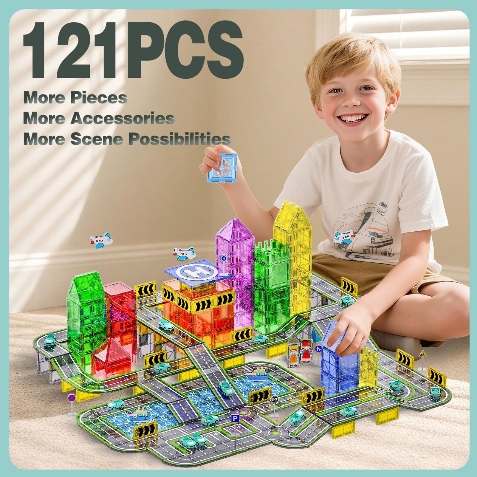 121PCS Magnetic 4 inches (W) x 9 (L) x 11.5 (H), Multicolored