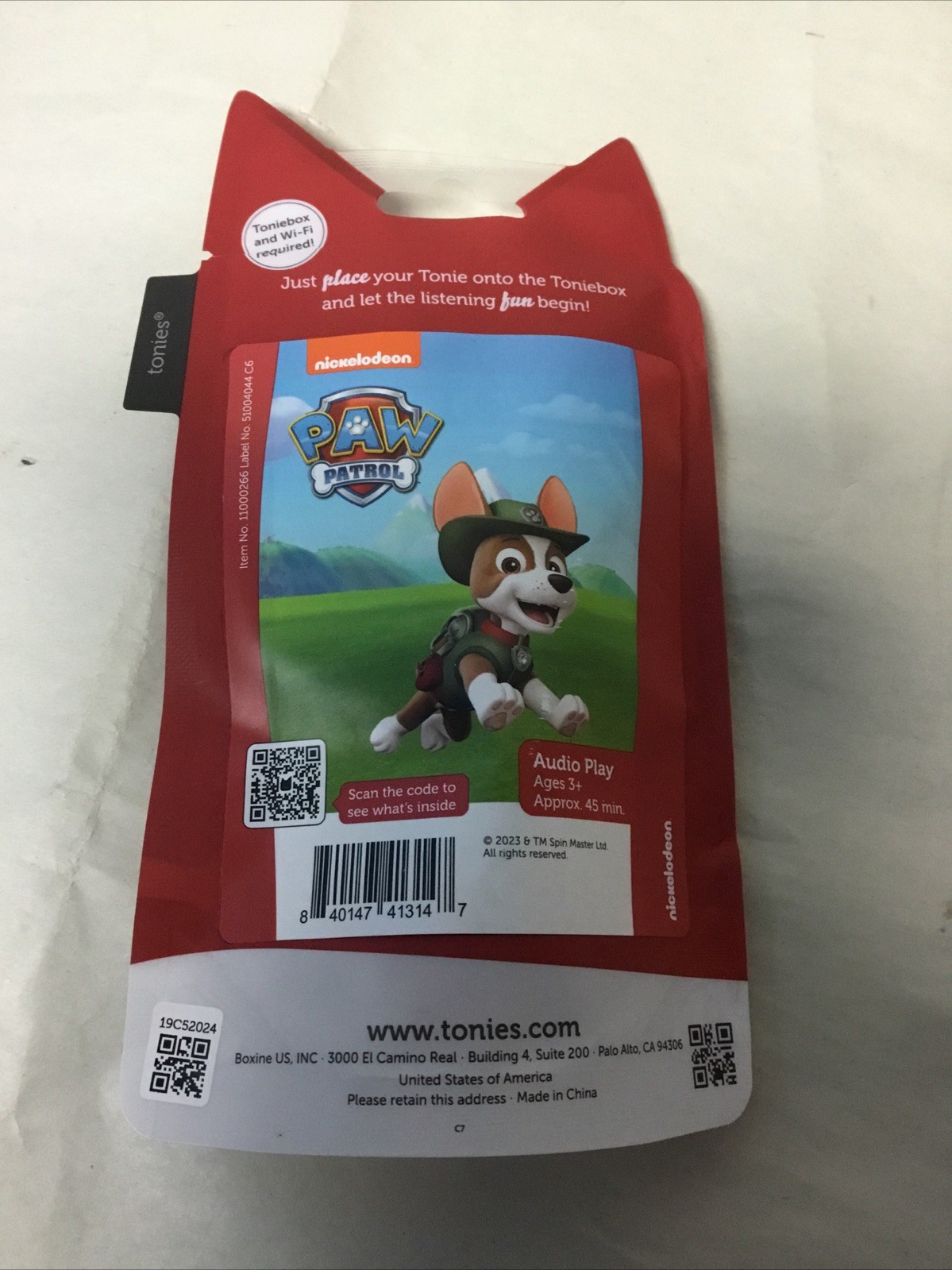 Tonies Paw Patrol Tracker Audio Figure for Toniebox Story, Music Play NEW