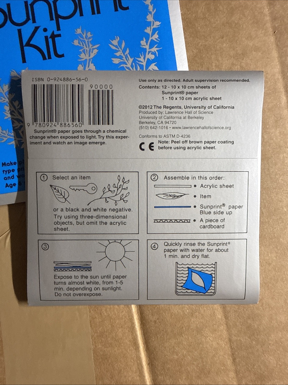 SunPrint Kit Solar Print Paper 12 Sheets Of 10x10cm (4in x 4 in), Pack Of 2 New