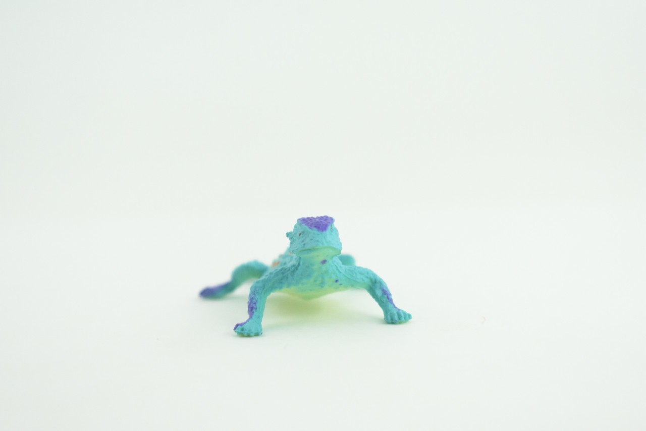 Toy Blue Horned Lizard, Horney Toad, Realistic Hand Painted Rubber, 2″ WR44 B197