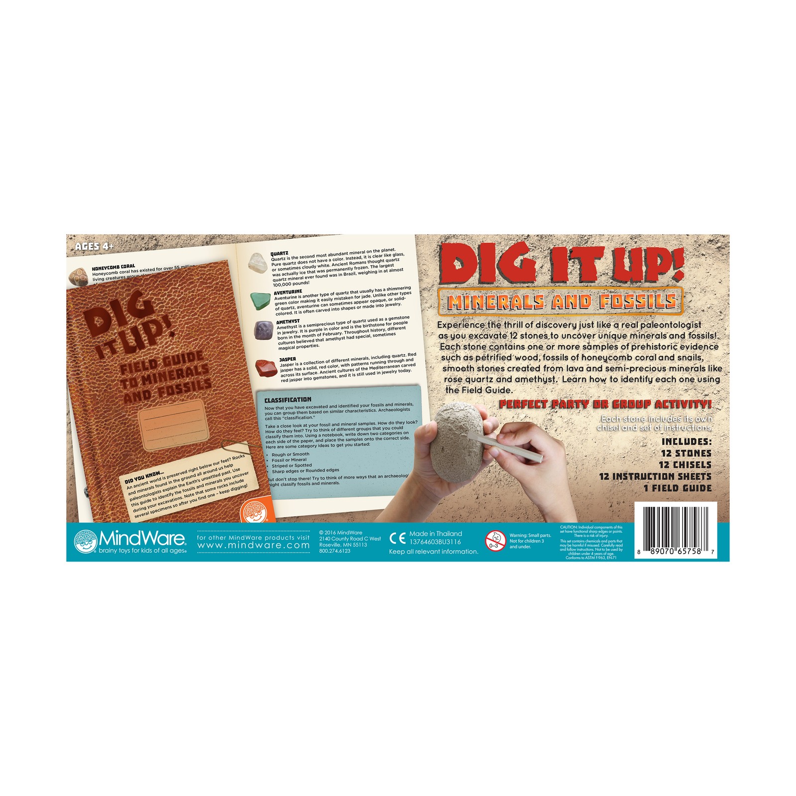 New – MindWare Dig It Up! – Minerals and Fossils – Ages 4+ | 1-12 players