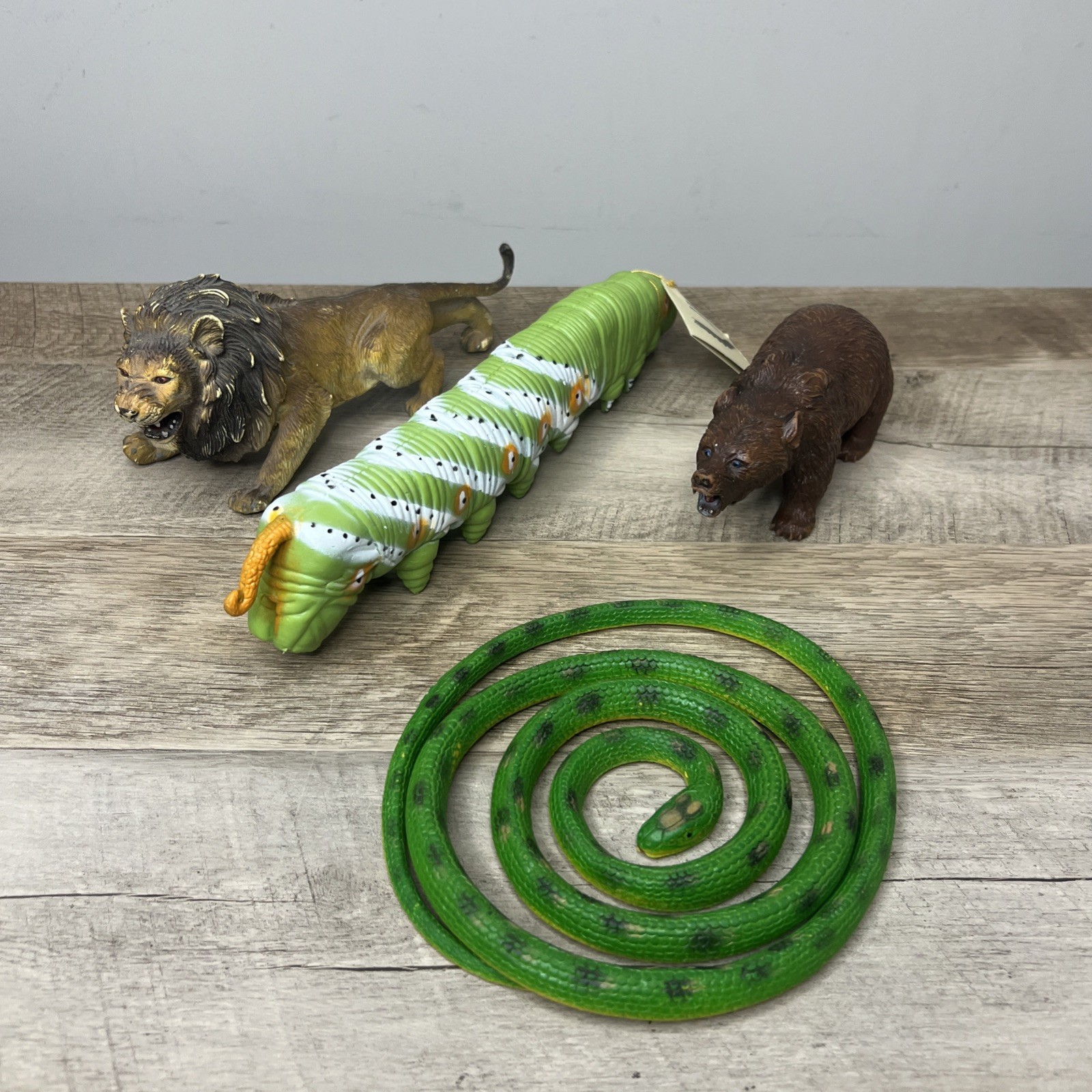 Vintage Rubber Toy Bundle Male Lion Bundle Plastic Wild Animal Play Figures