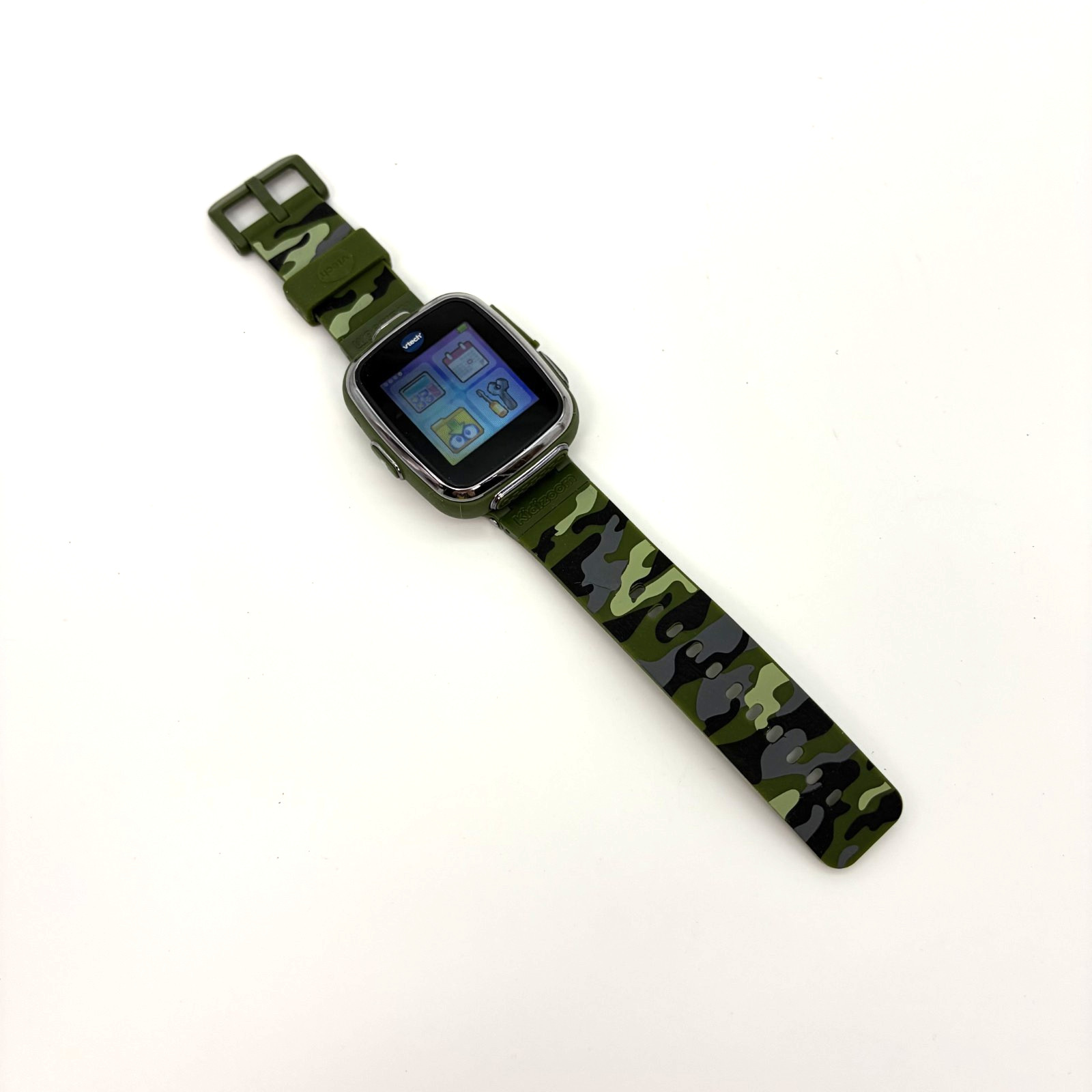 Vtech Kidizoom Kids Watch Green Camo Camera Video Calendar Games Tested WORKS