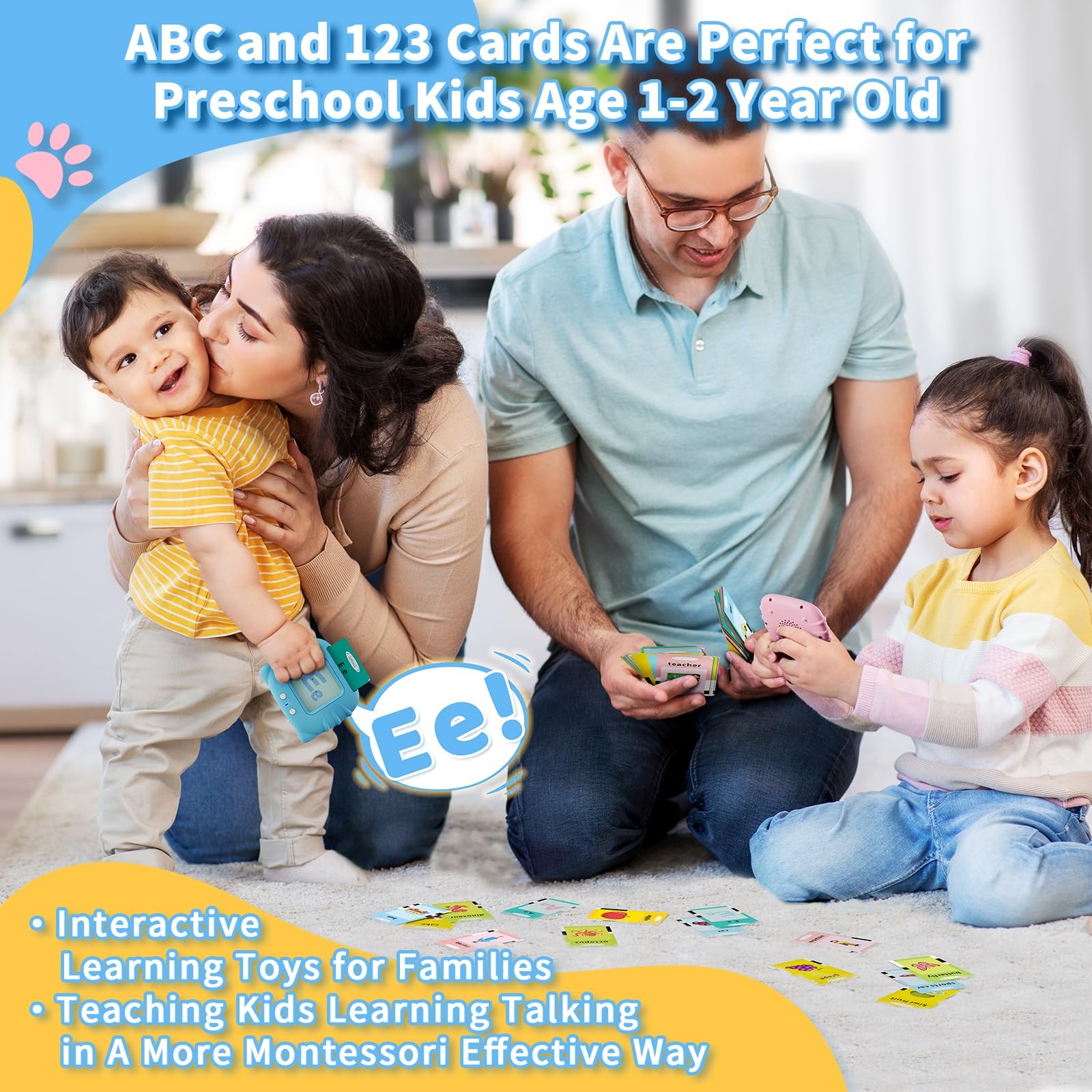 Toddler Toys Talking Flash Cards for 1 2 3 4 5 6 Year Old Boys and Girls, Aut…