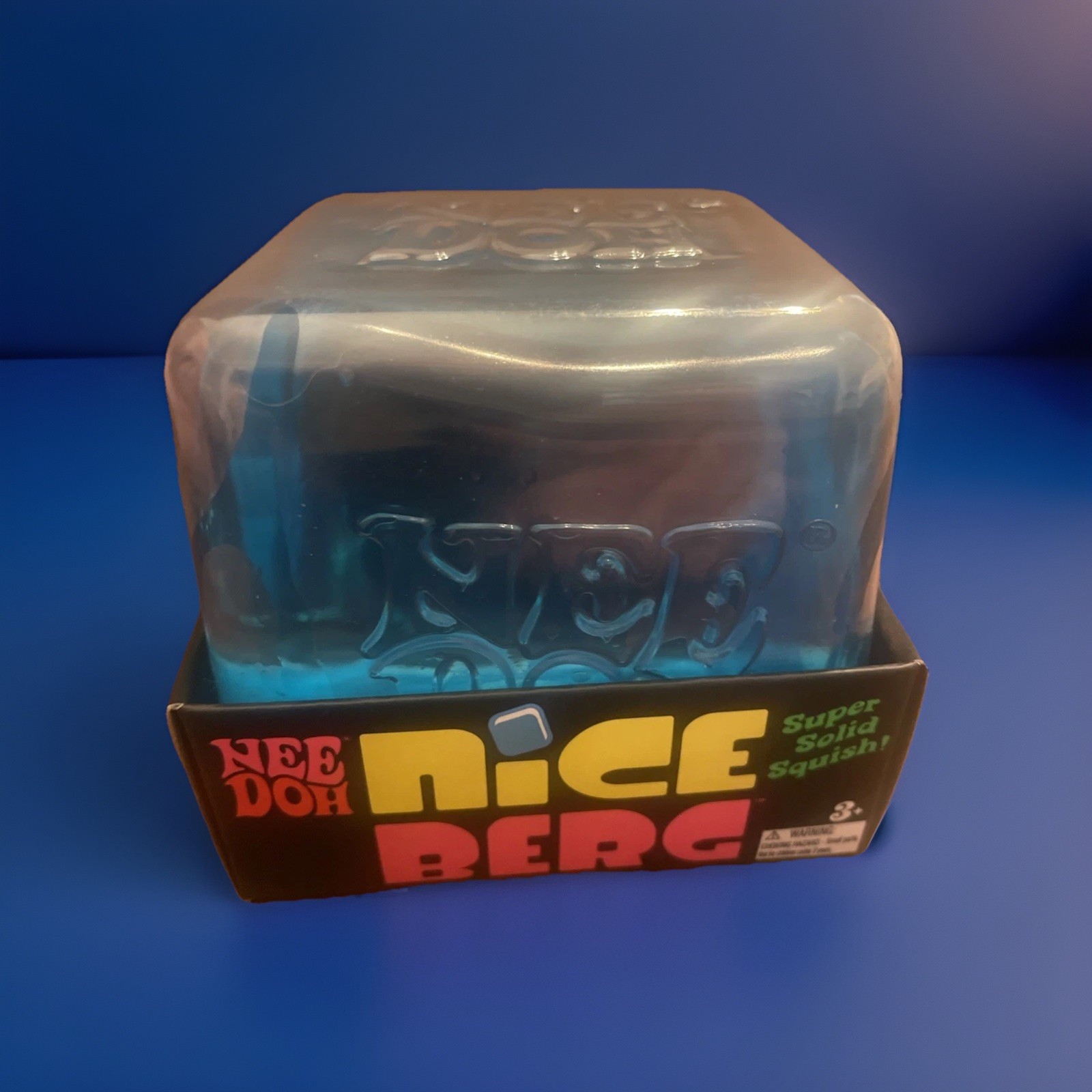 NeeDoh Nice Berg Blue XL Jumbo Super Solid Squish Toy Niceberg Nee Doh Sensory