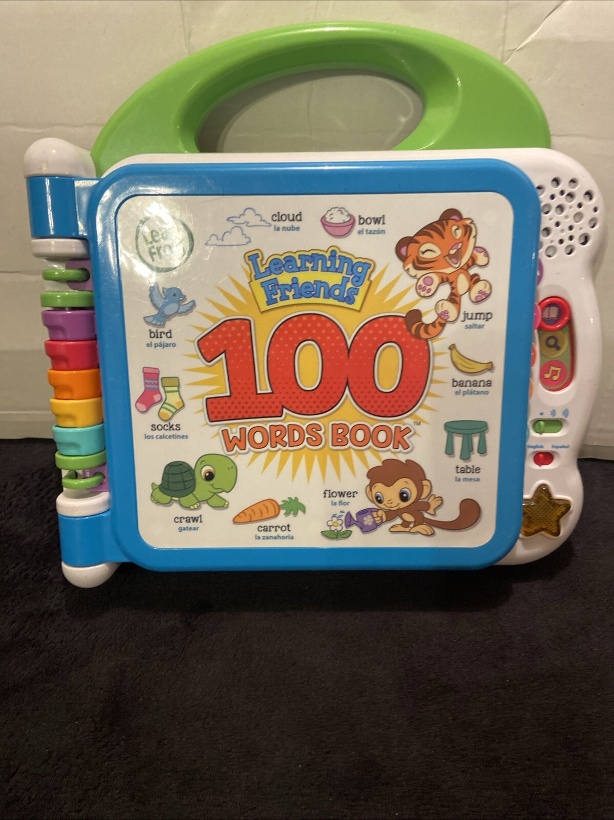 LeapFrog Learning Friends 100 Words Book, Spanish + English – Tested & Working