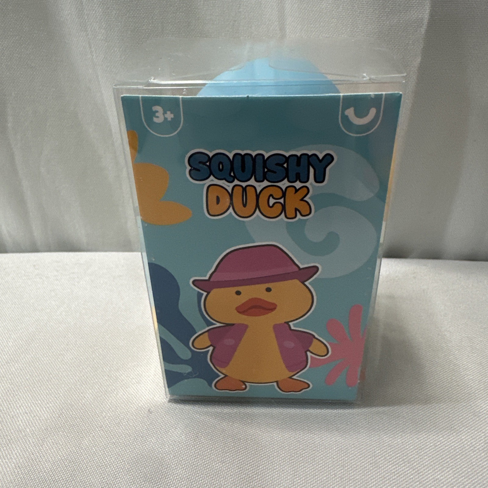 Set of 3 Squishy Duck Sensory Toys Pink -Blue Purple Hat and Jacket Vital TikTok