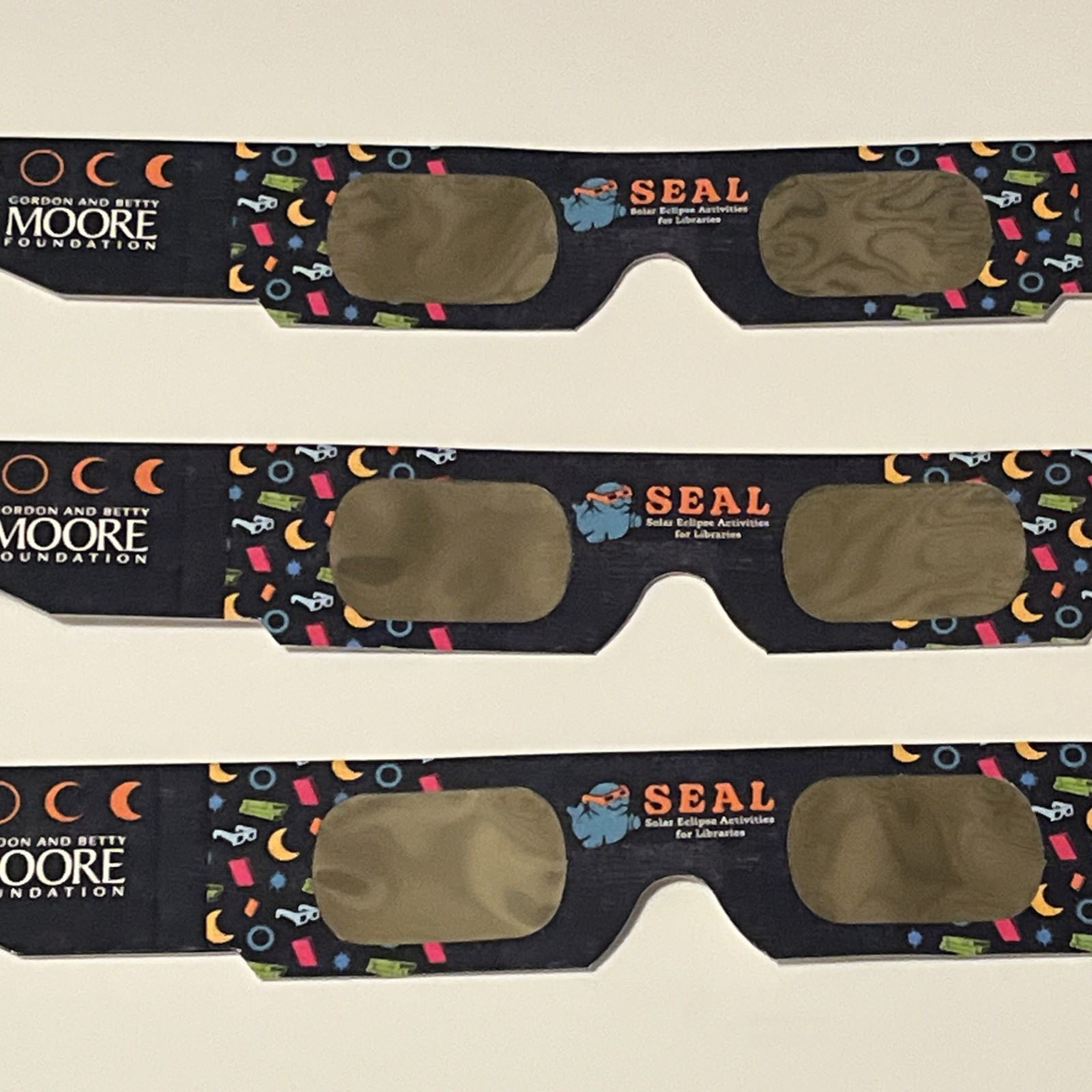 Solar Eclipse Glasses ISO 12312-2 Certified | April 8 2024 | Lot of 3 | Unfolded