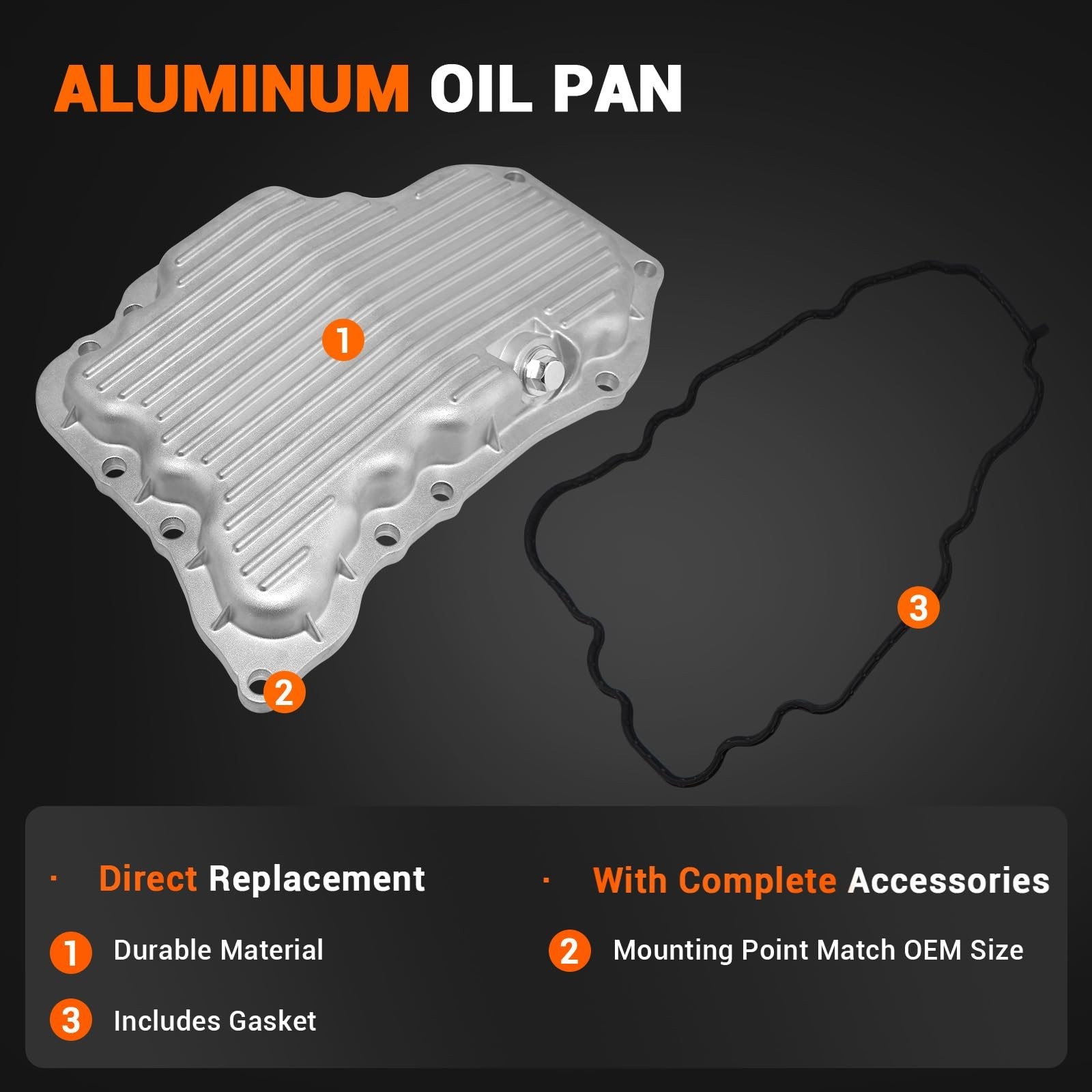 1.5L Aluminum Oil Pan with Gasket Compatible with Nissan Rogue 2021-2024 Repl…