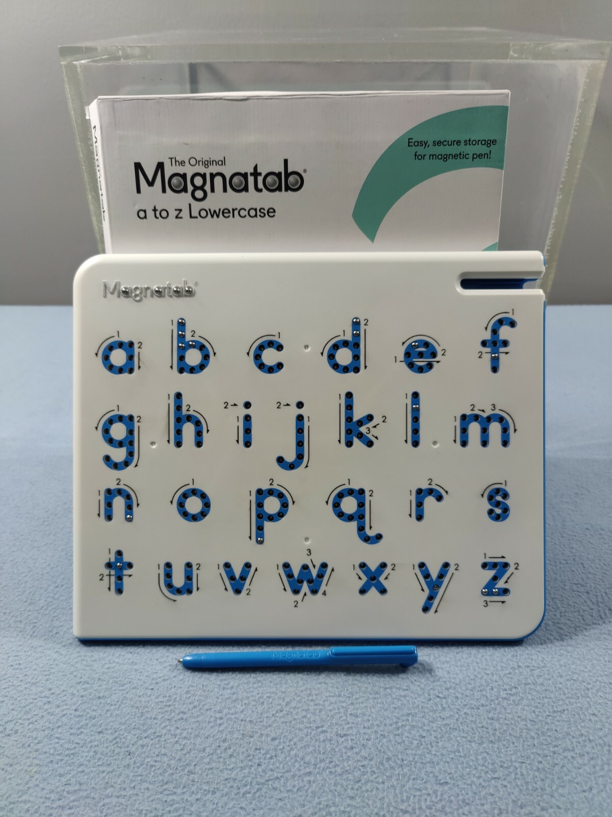 KID O THE ORIGINAL MAGNATAB a TO z LOWER CASE LETTERS WITH MAGNETIC STYLUS PEN