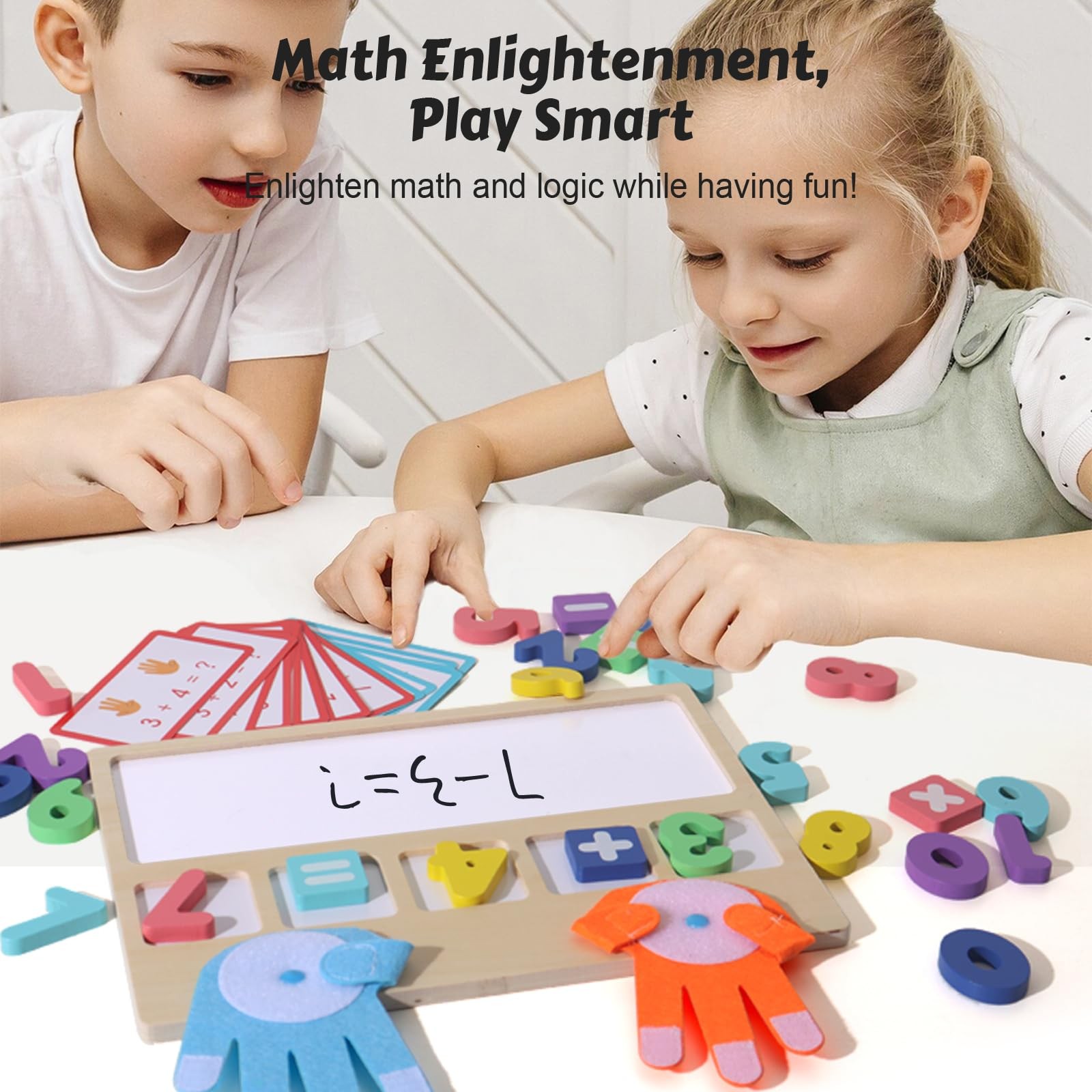 Montessori Math Board Toy Double-Sided Counting & Number Tracing Kids 3-6